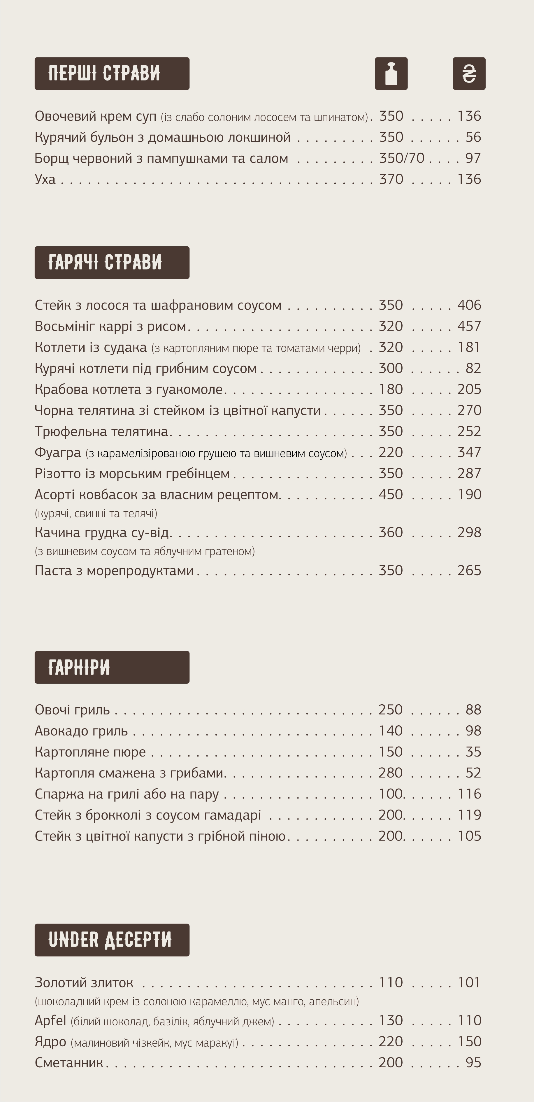 UNDER menu 7