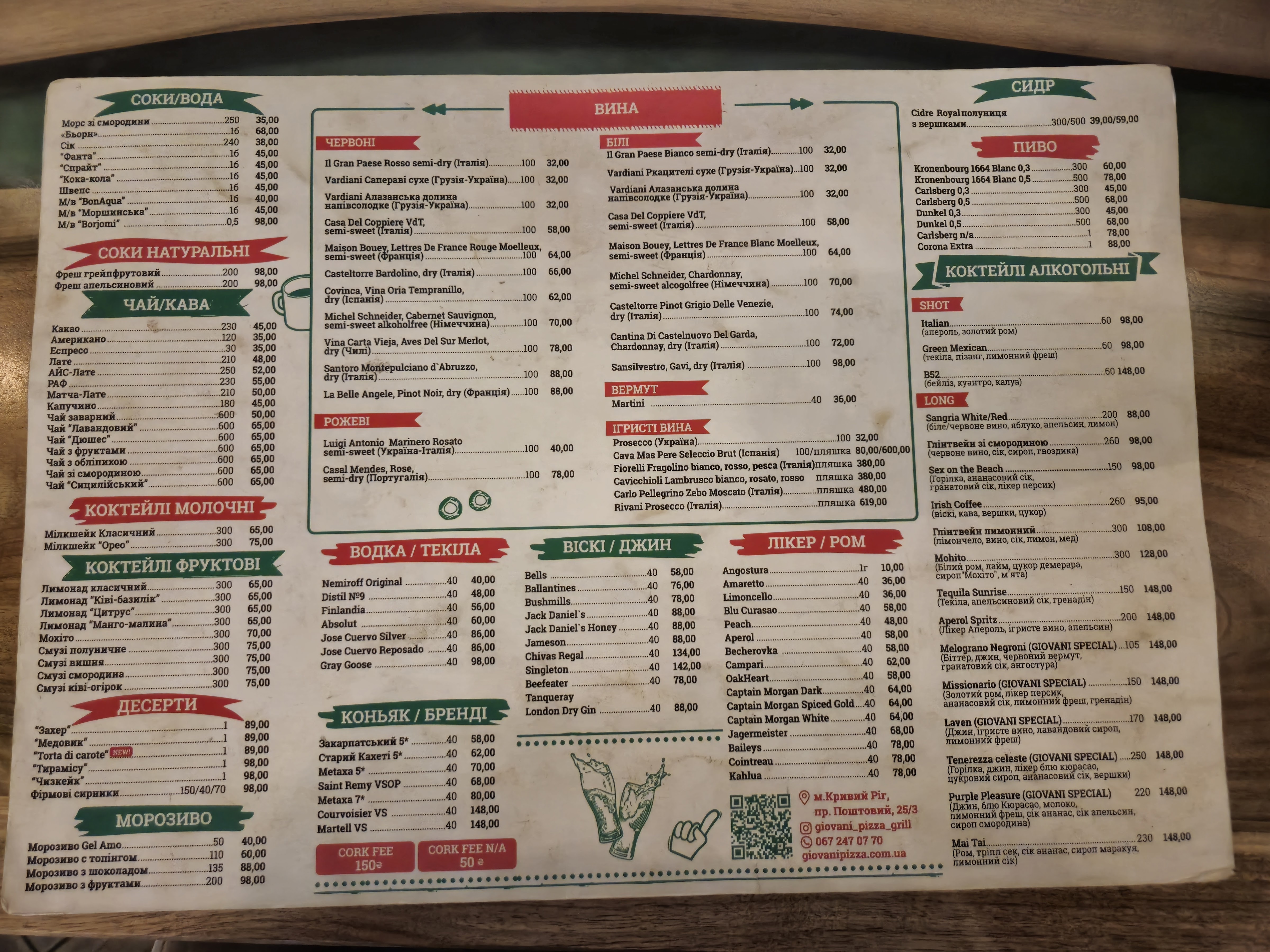 GIOVANI Pizza&Grill menu 2