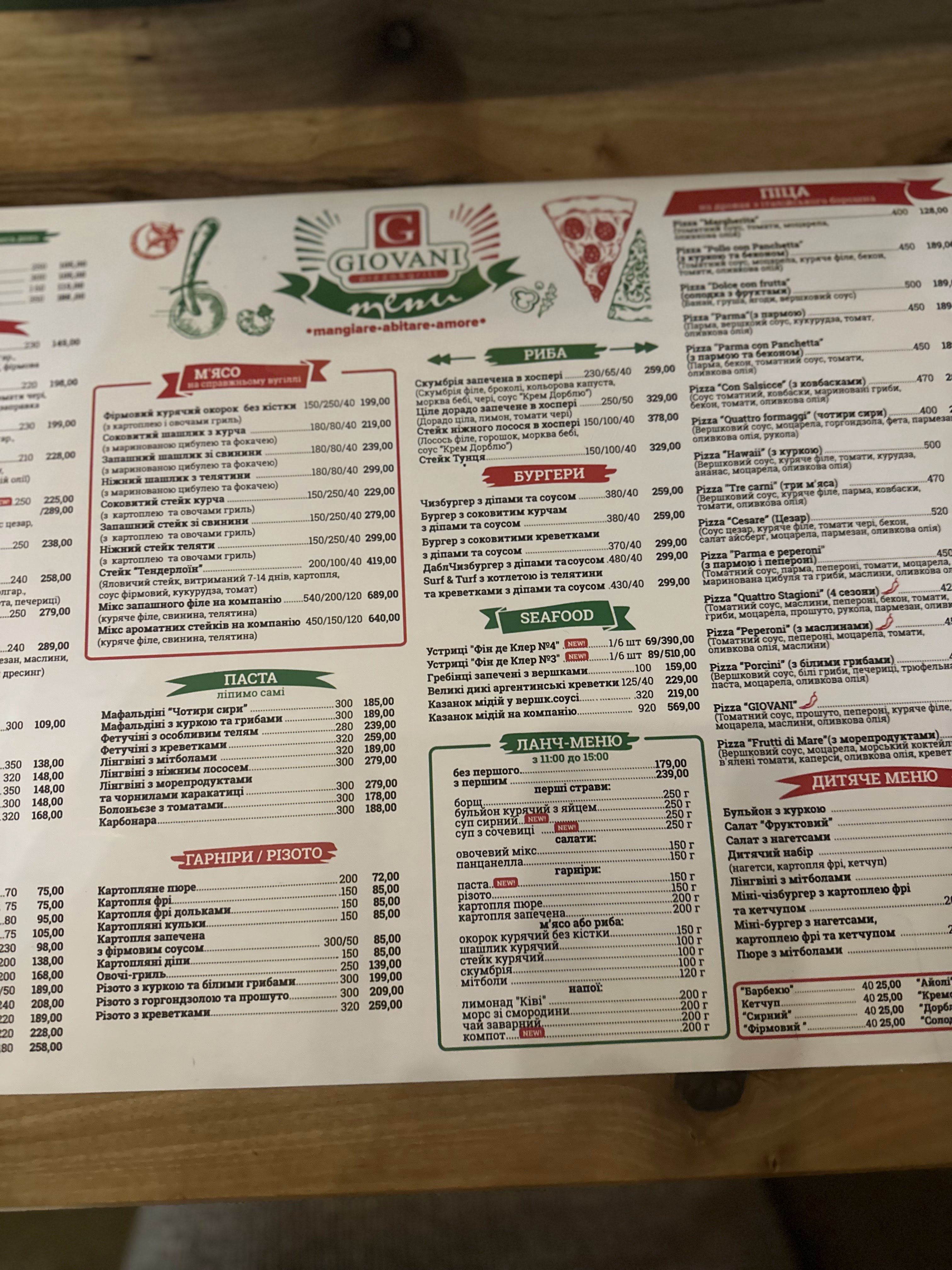 GIOVANI Pizza&Grill menu 3