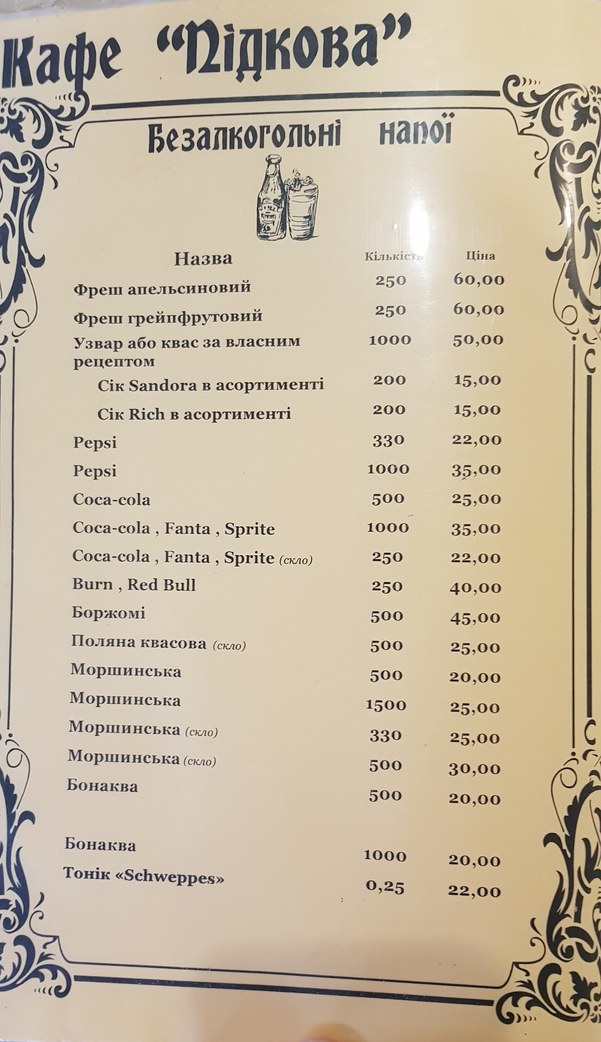 Pidkova menu 5