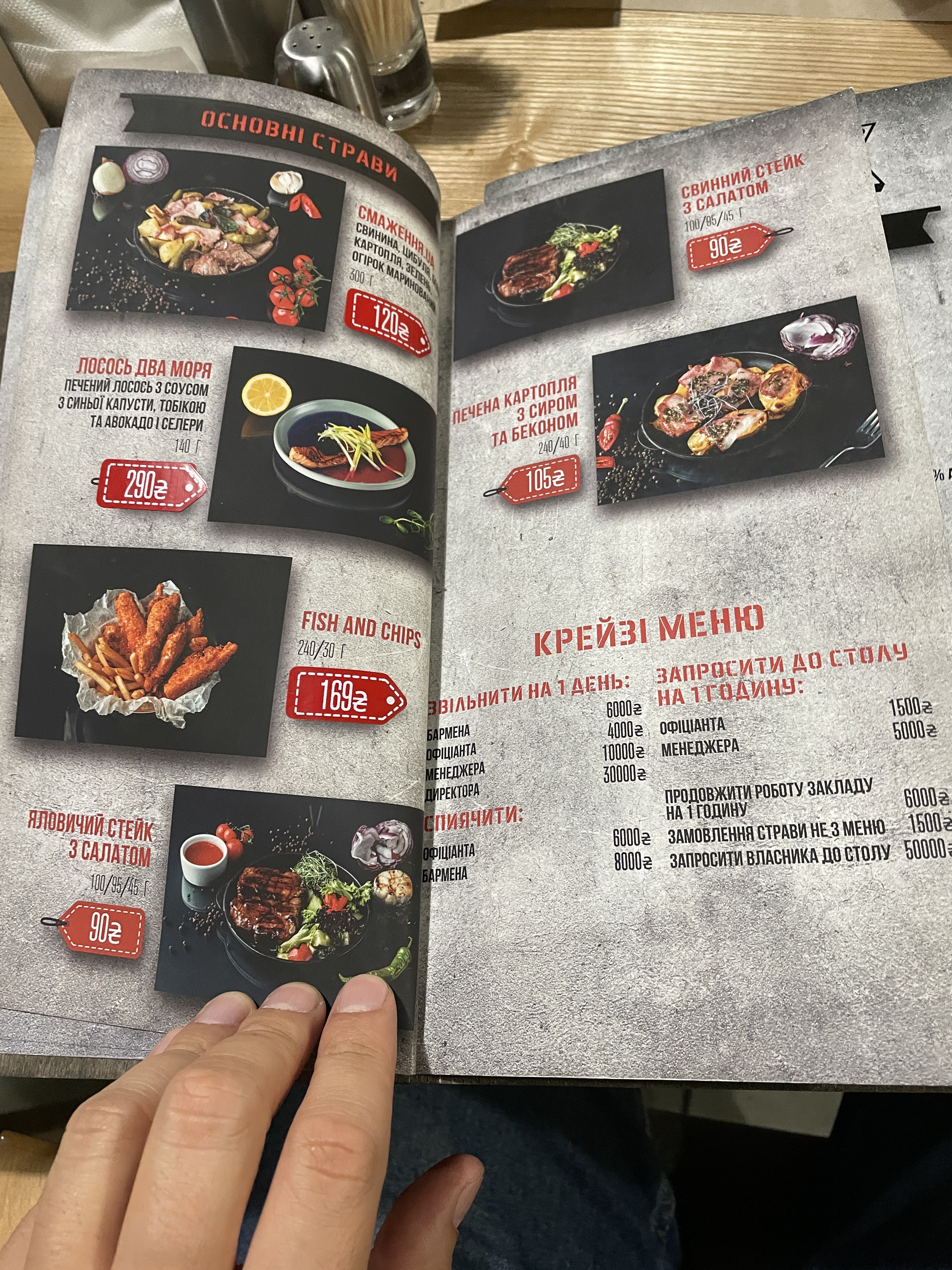 Hrilʹ Pab menu 9