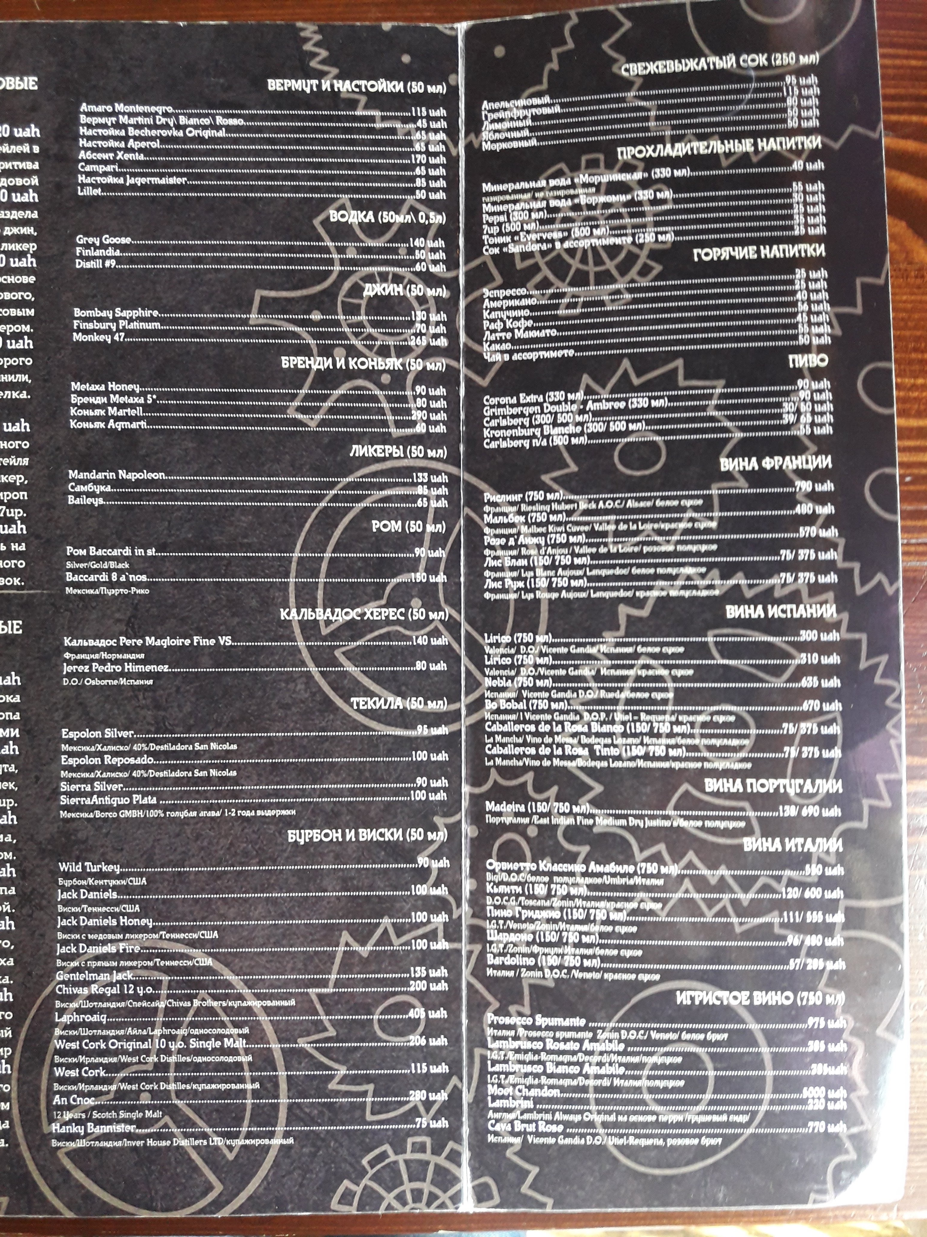Sho bar menu 6