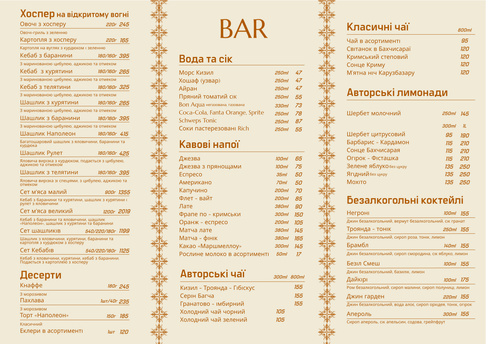 Mamma Mia menu 1