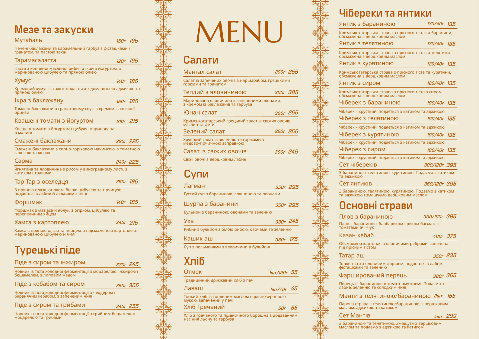 Mamma Mia menu 2