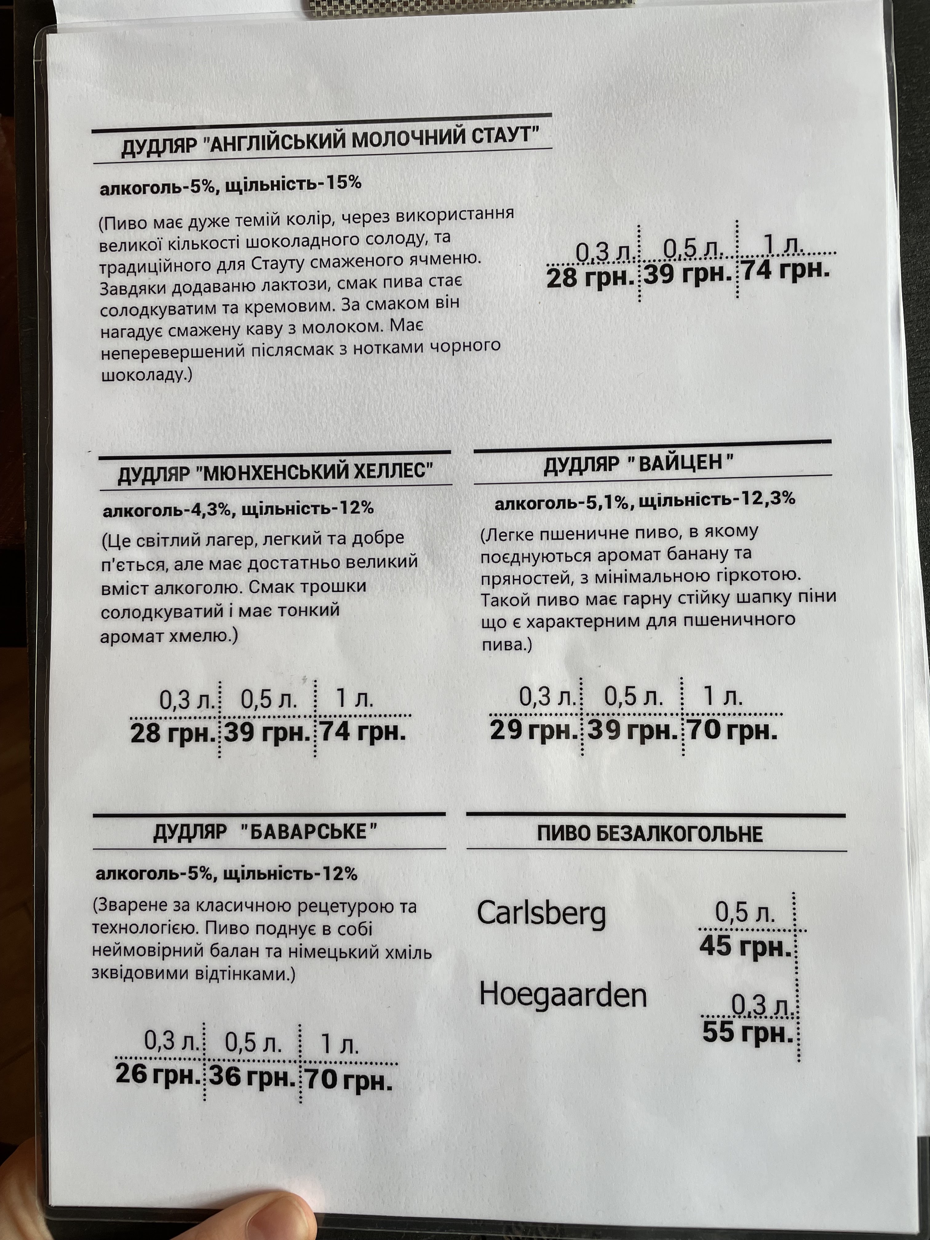 Паб "Дудляр" menu 3