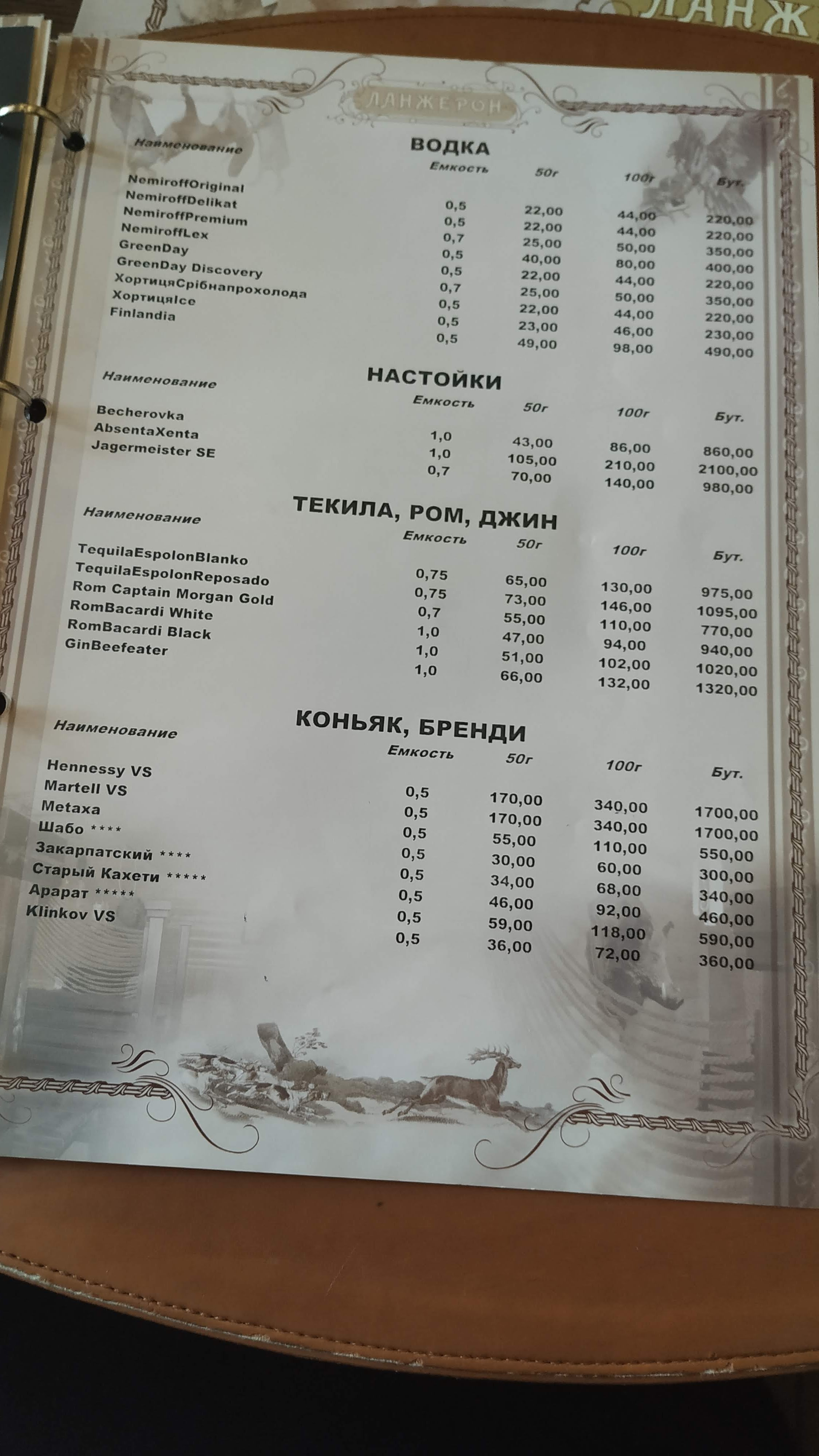 Lanzheron menu 6