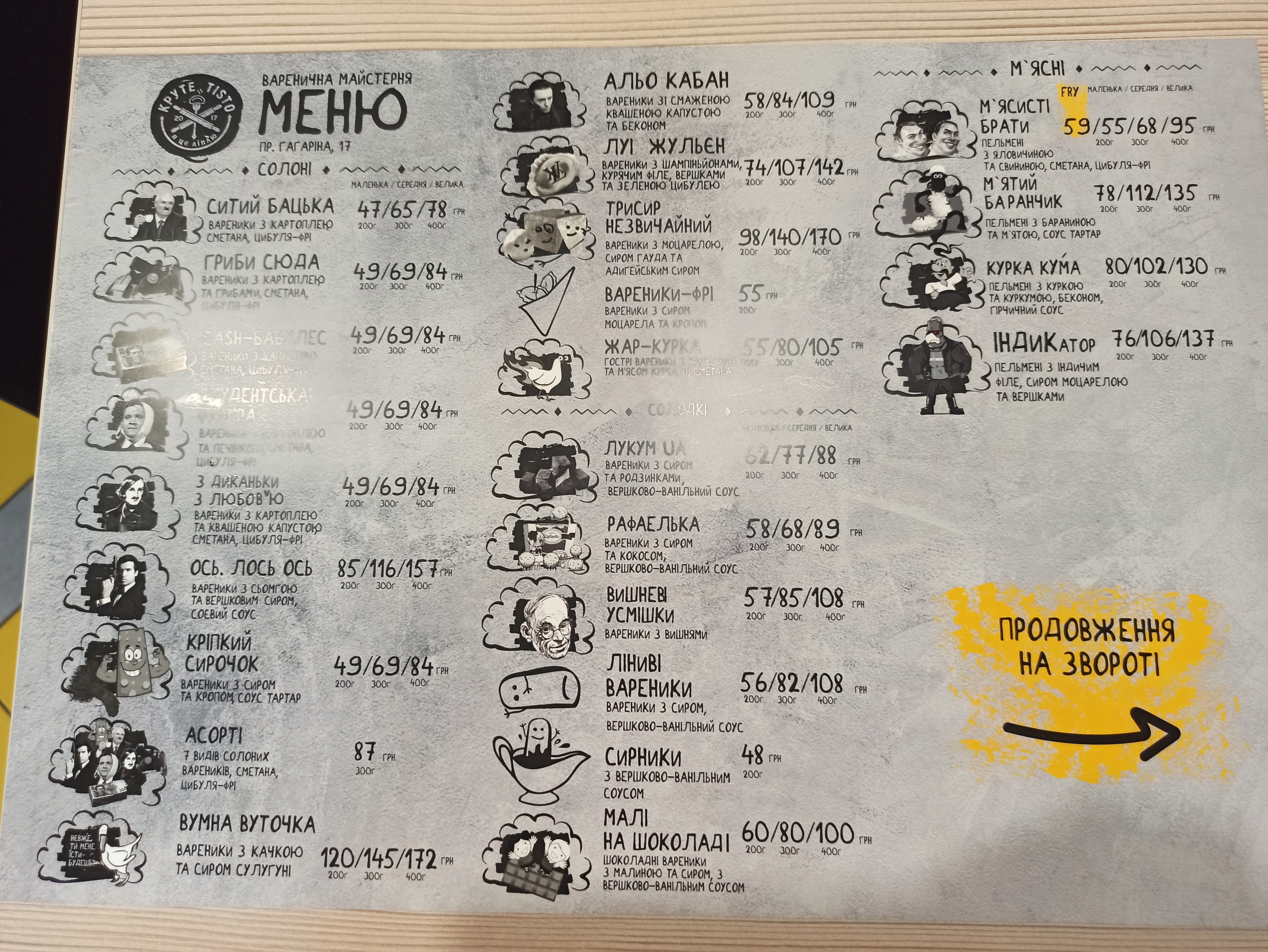 Варенична майстерня "КРУТЕ TISTO" menu 3