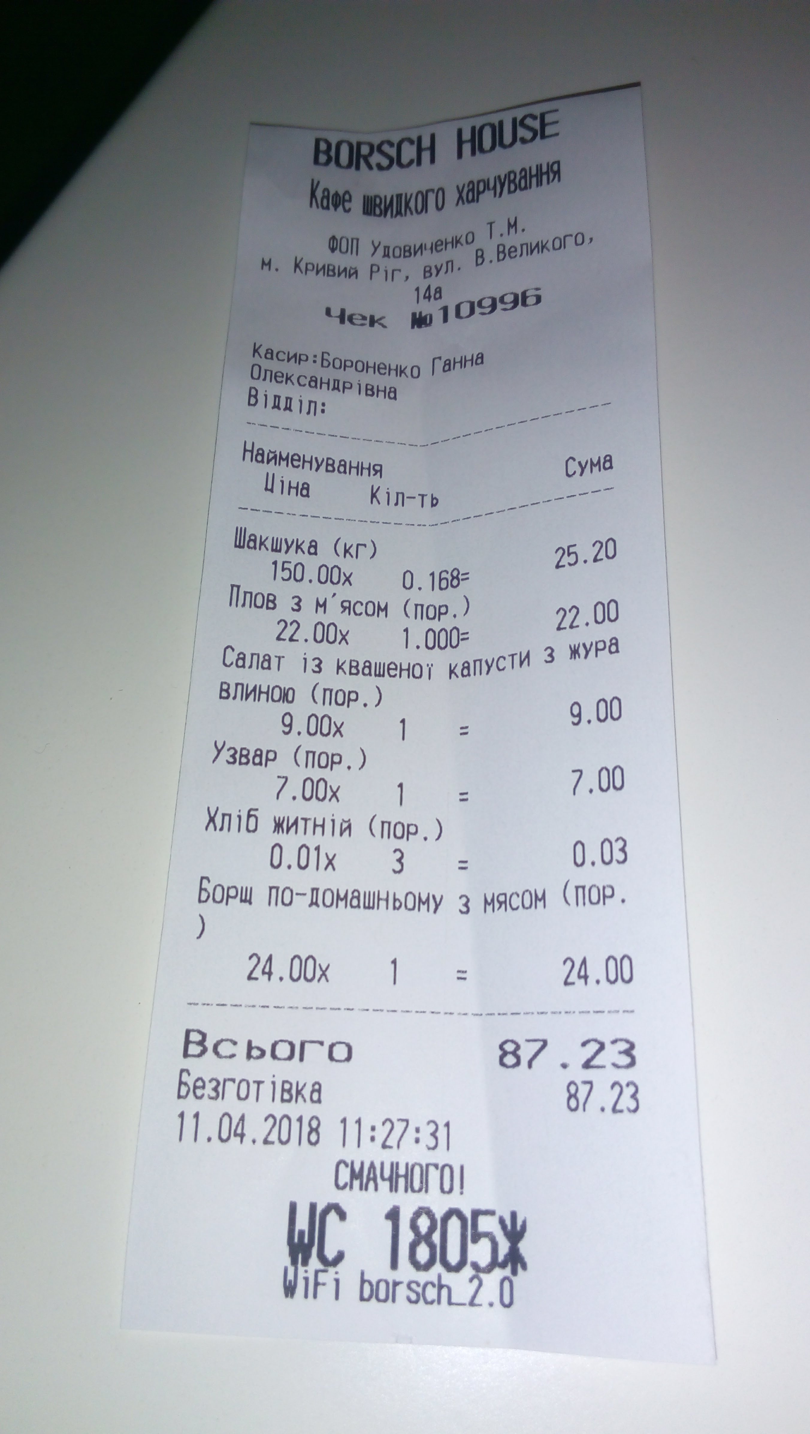 BORSCH HOUSE menu 3