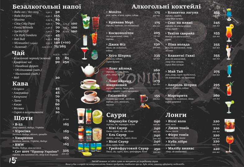 RONIN SUSHI RESTAURANT menu 1