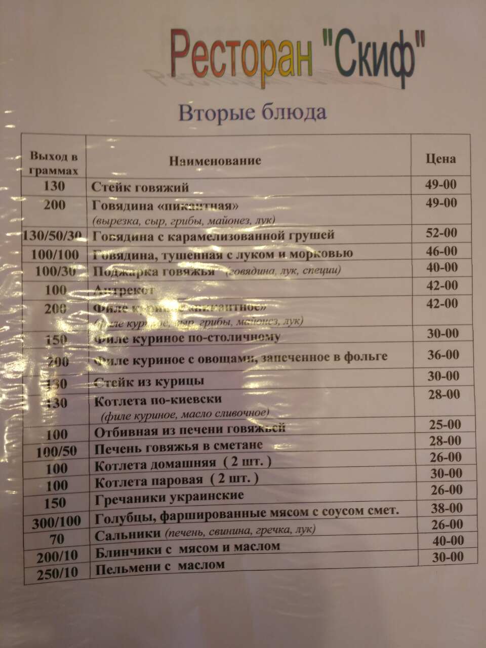Skyf menu 2