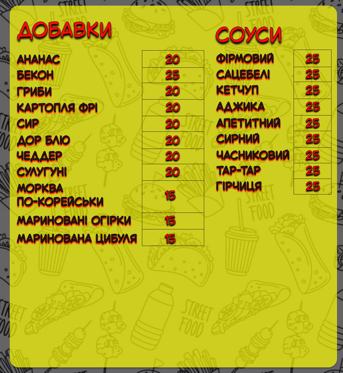 Mangal Park menu 1