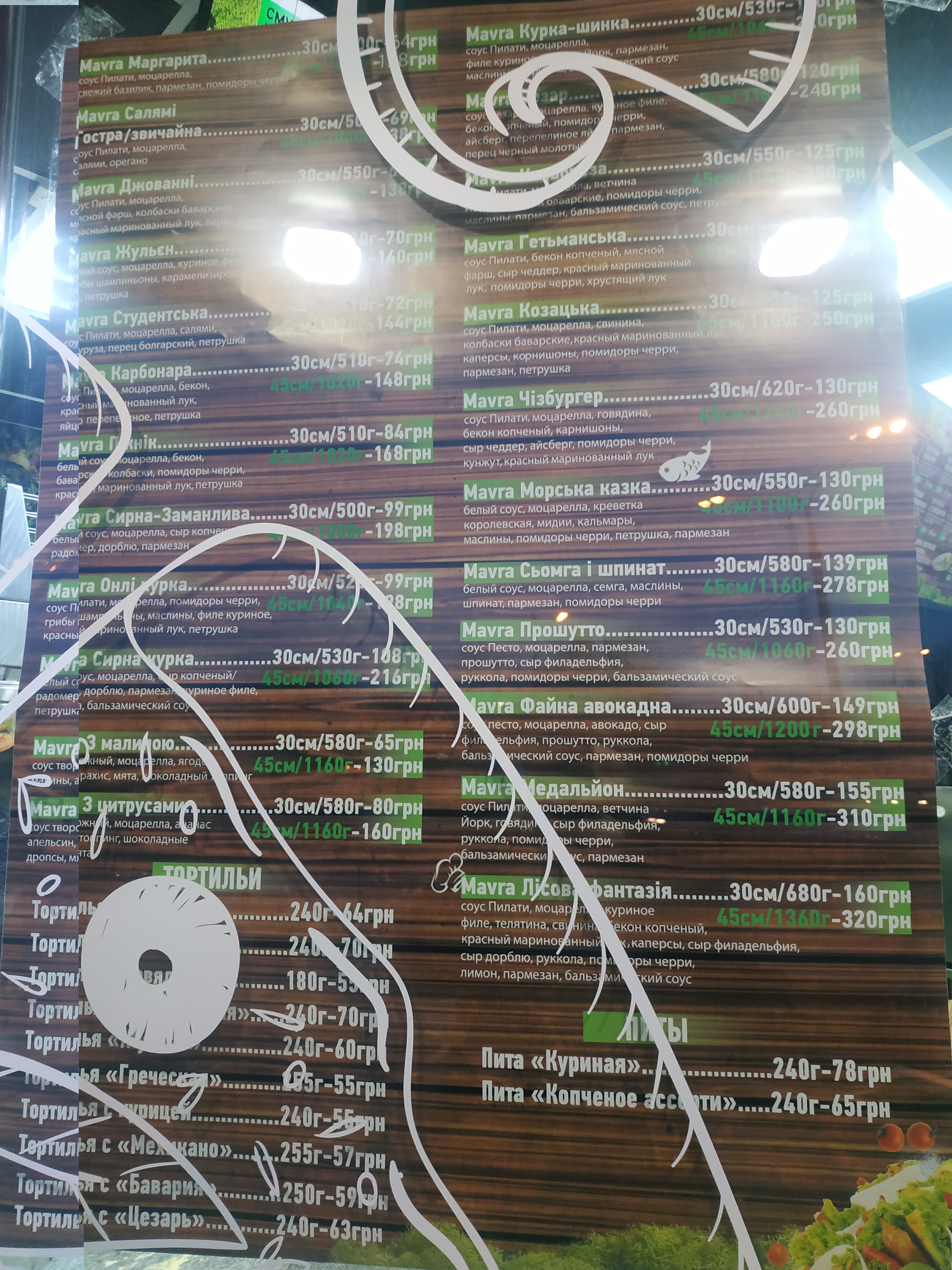 Mavra pizza menu 4