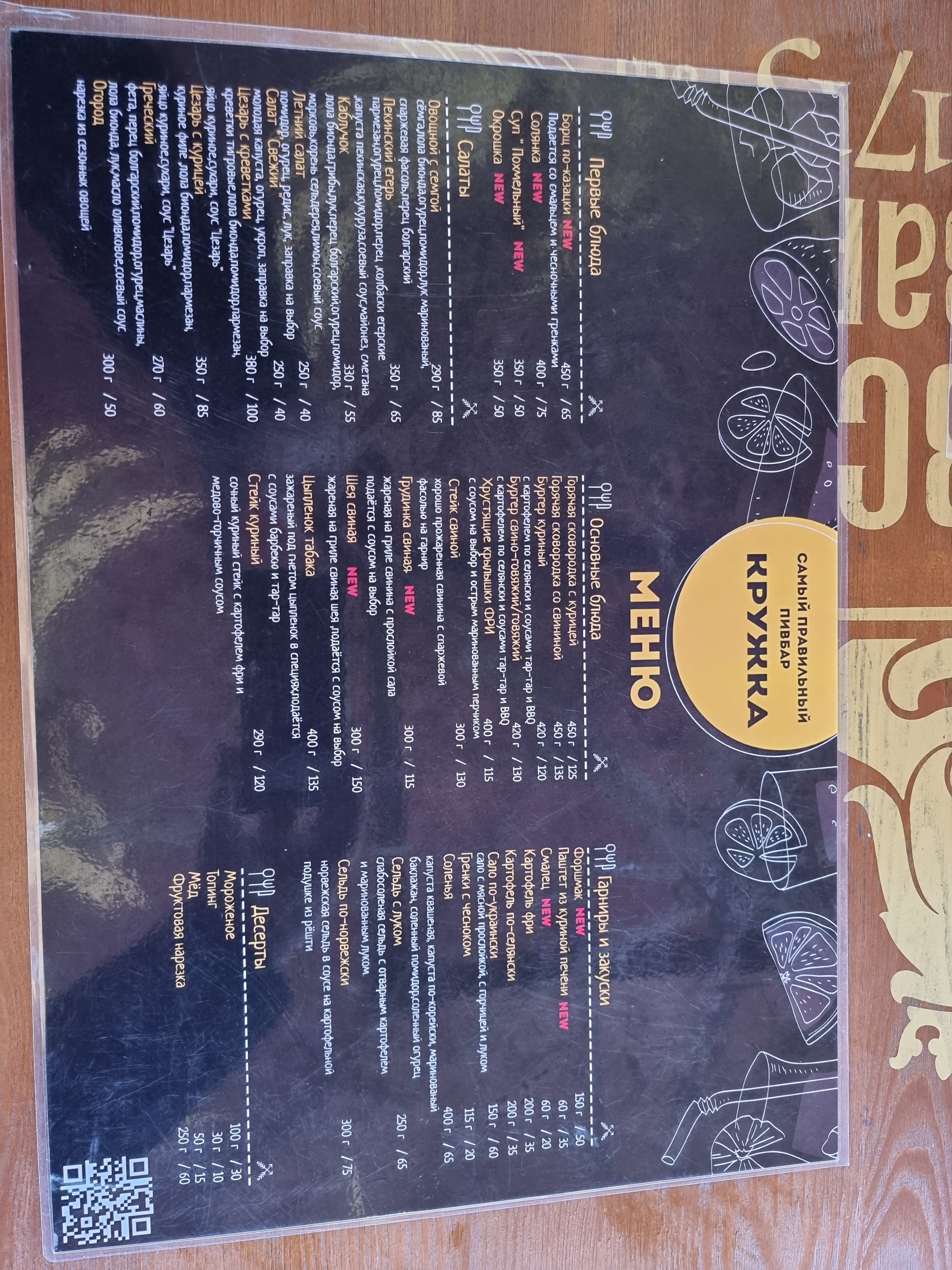 "Kruzhka" Pyvbar menu 10