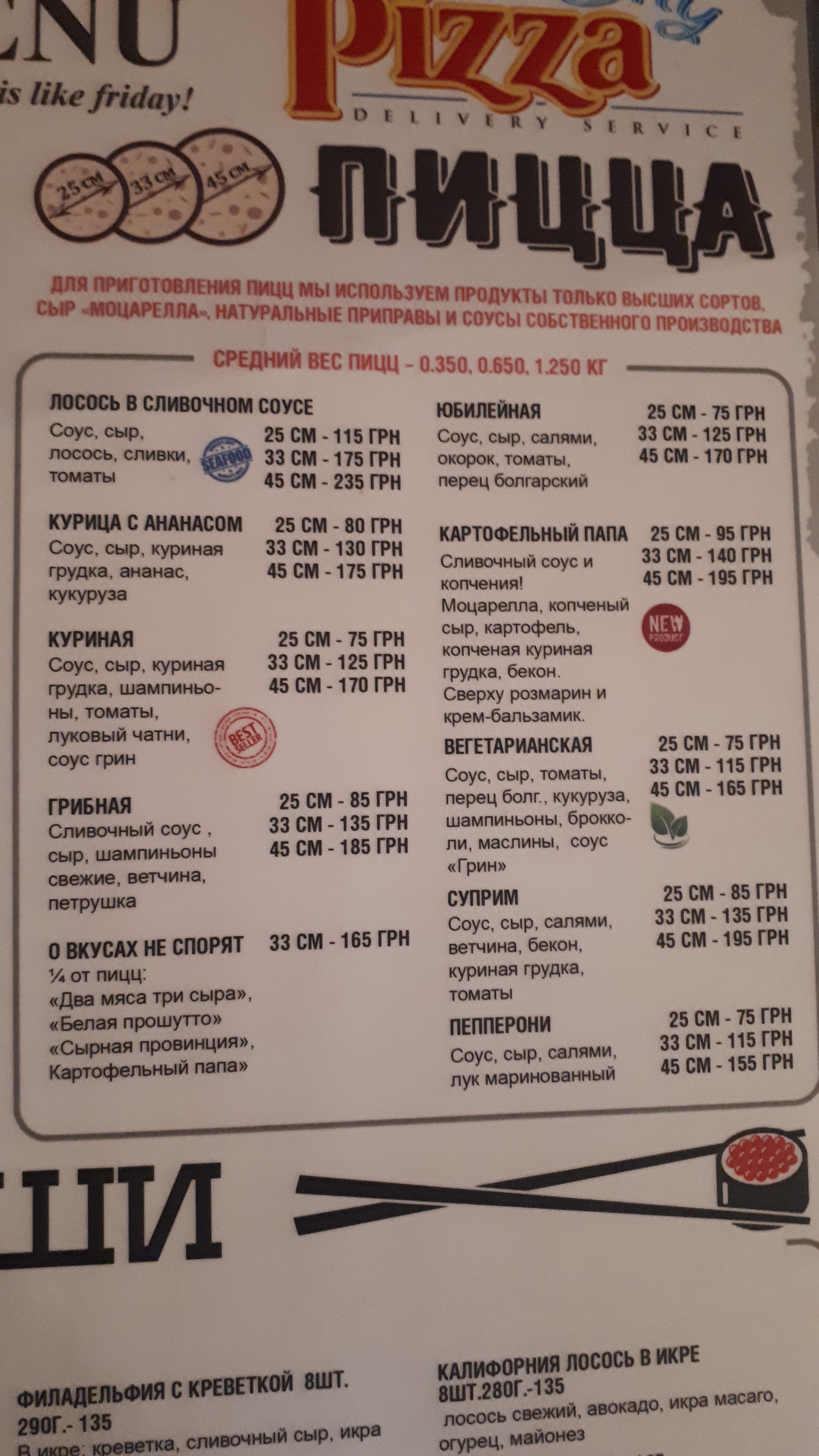 Pizza City menu 11
