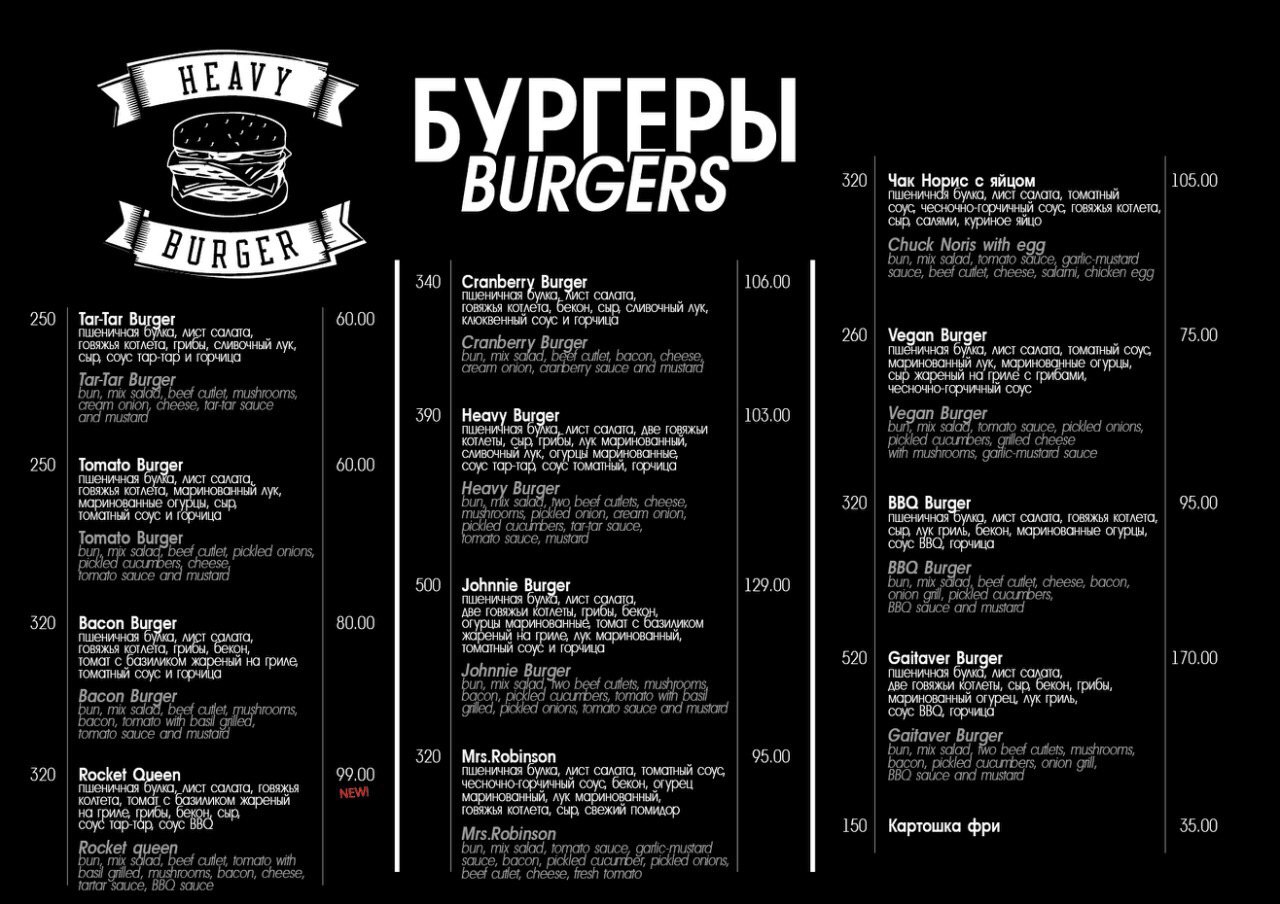Heavy Burger menu 7