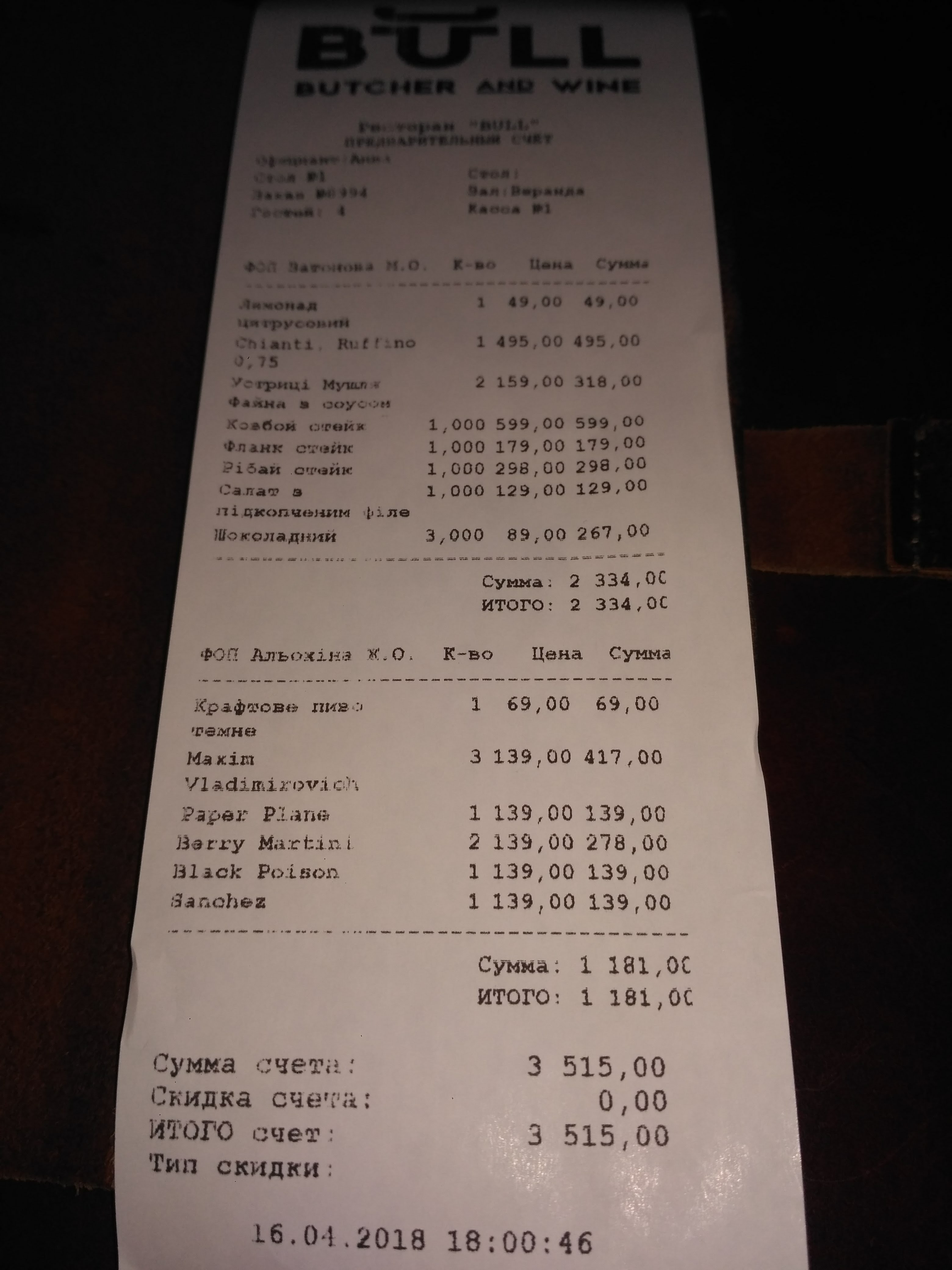Bull Butcher and Wine menu 12