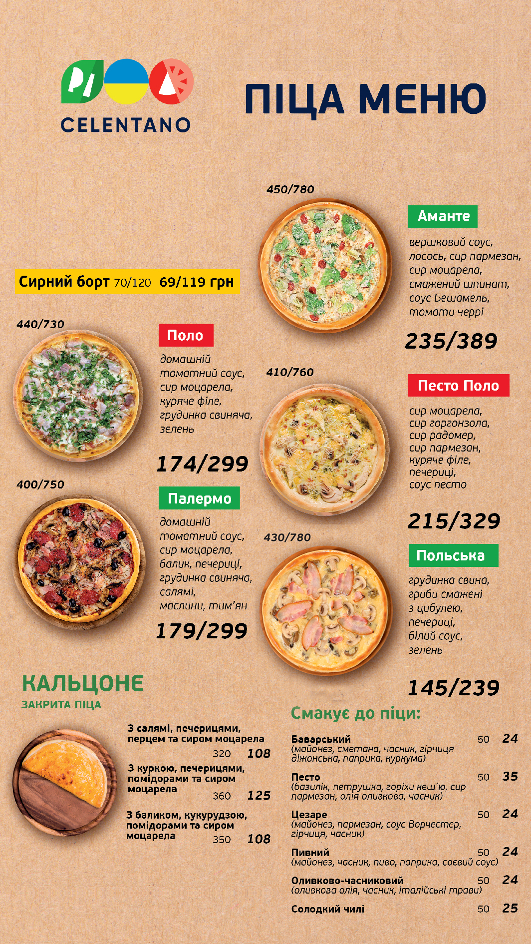 Pizza Celentano menu 8