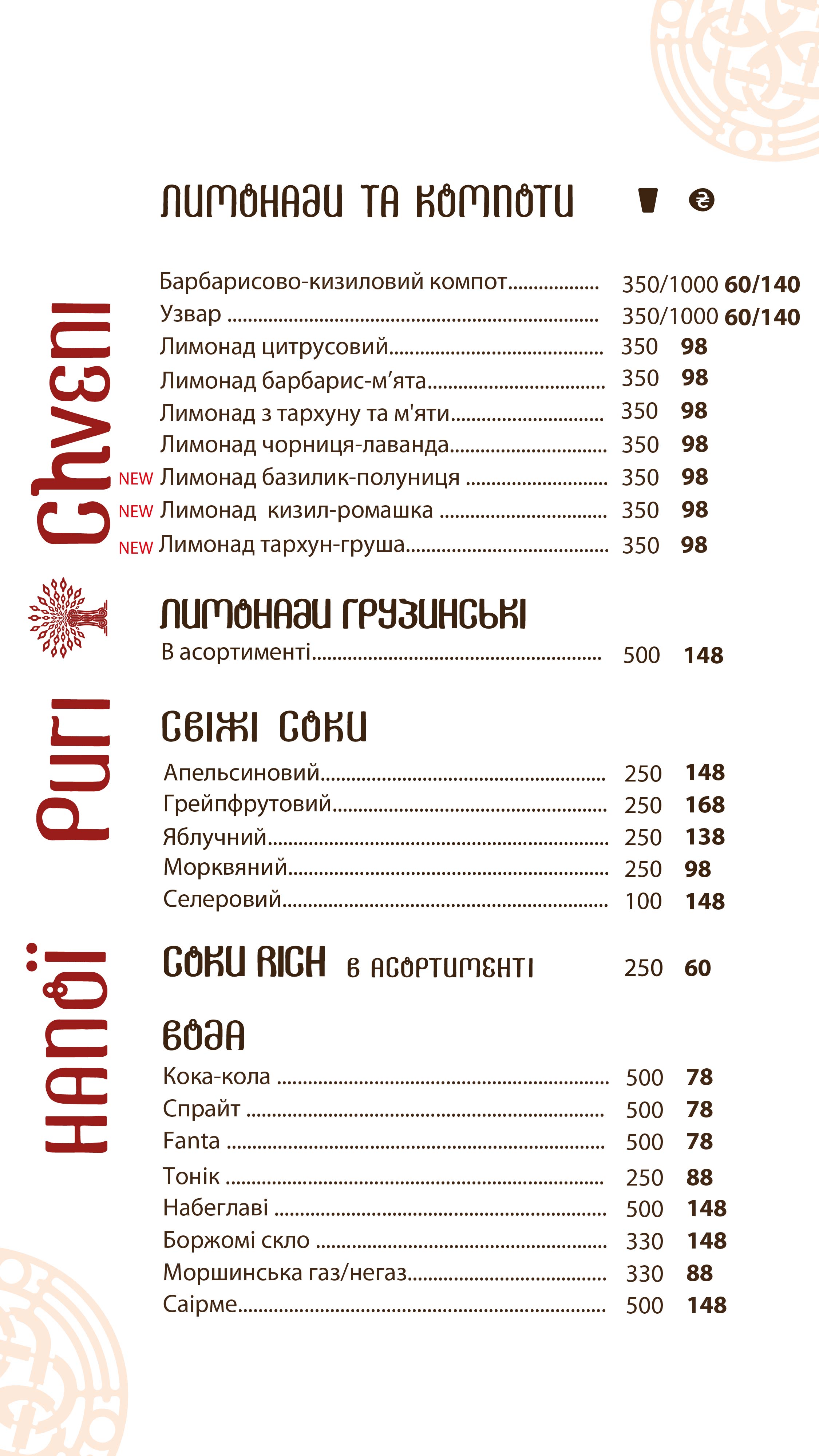 Puri Chveni/ Пурі Чвені menu 5