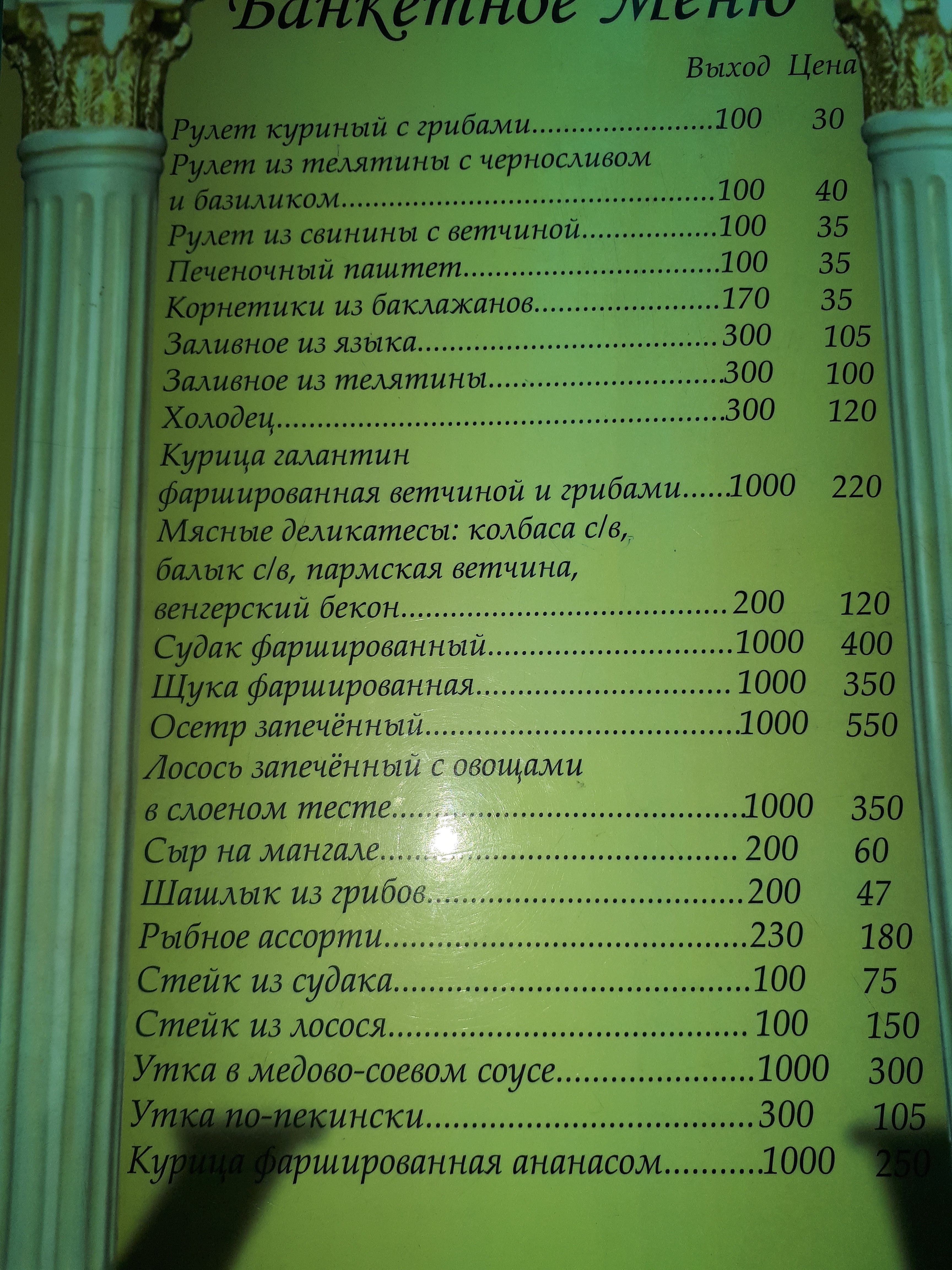 Форос menu 4