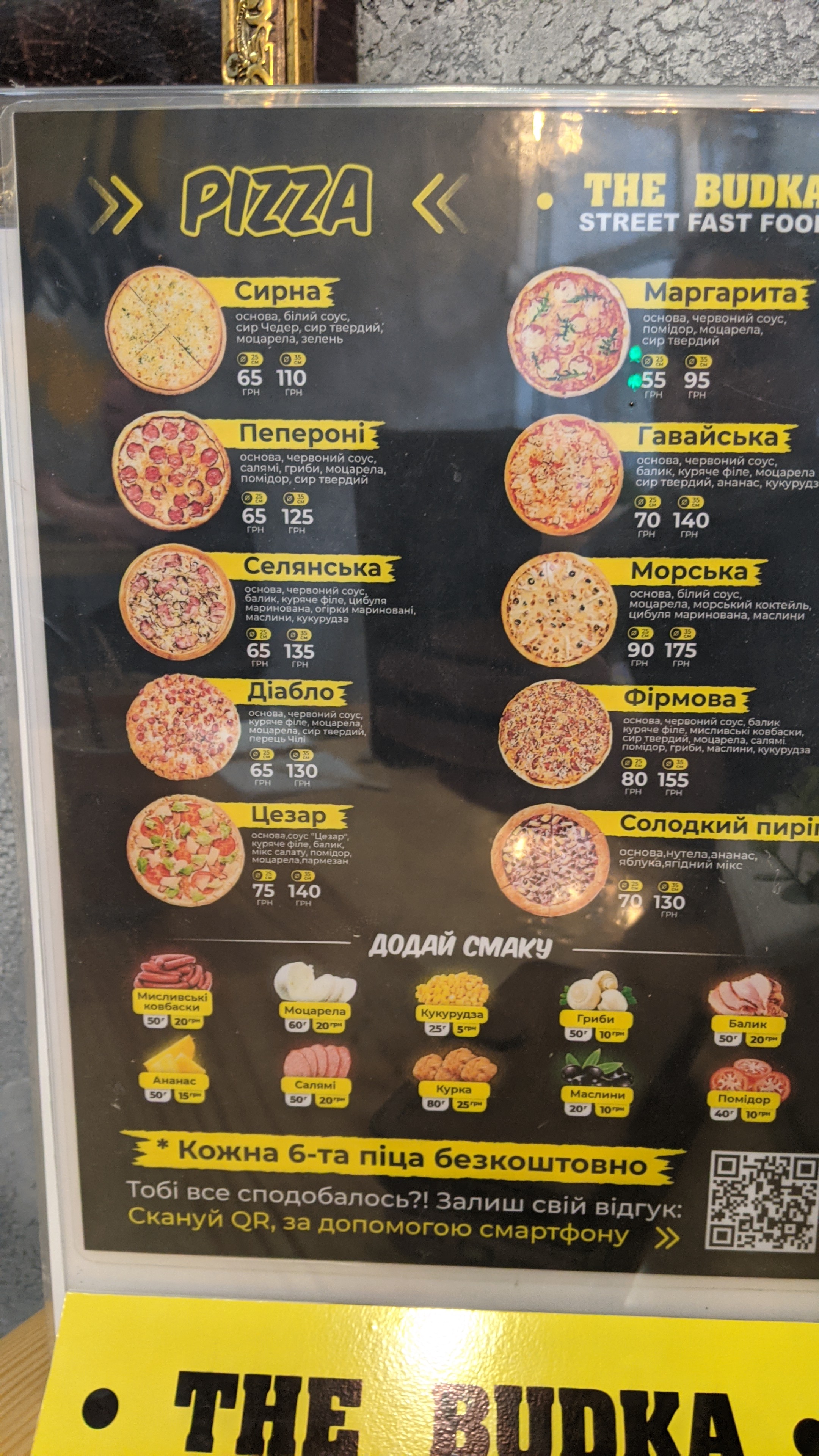 The BUDKA menu 5