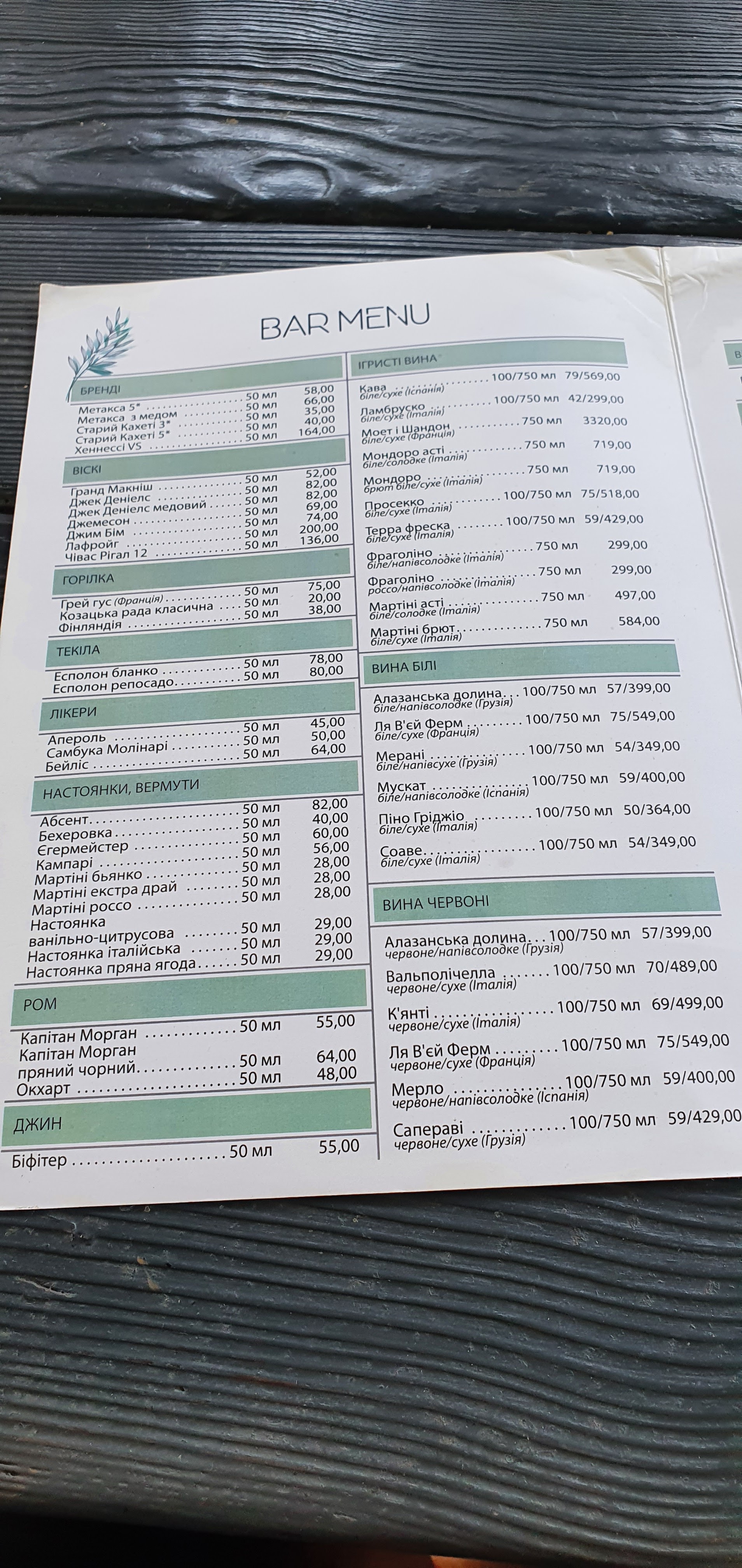 Ресторан Malina menu 5