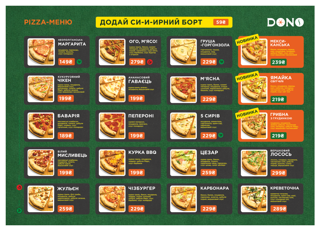 DONO Pizza & Coffee menu 1