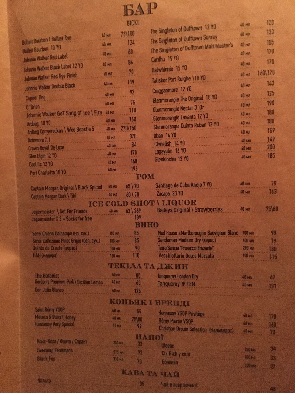 Паб «Кеди - Дніпро» menu 2