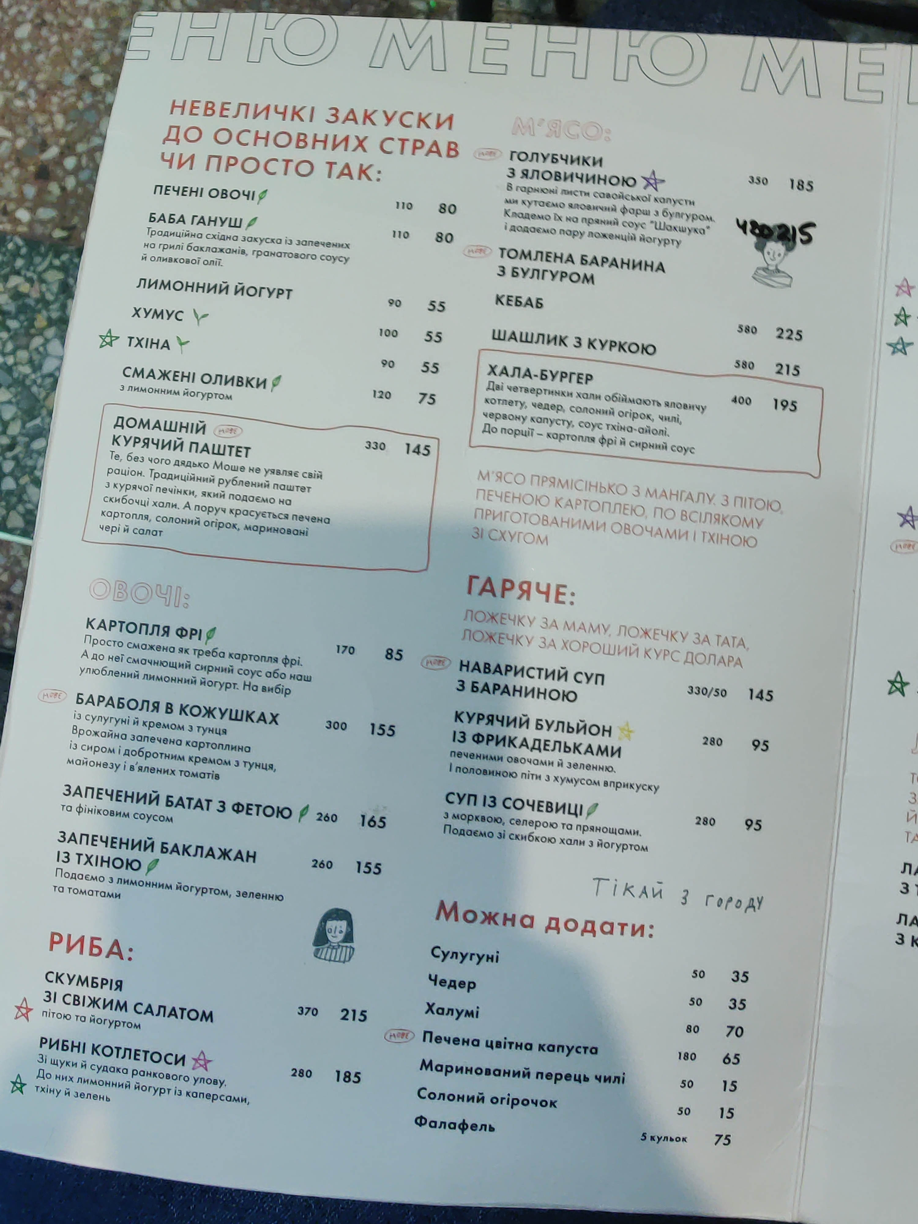 Moshe menu 4
