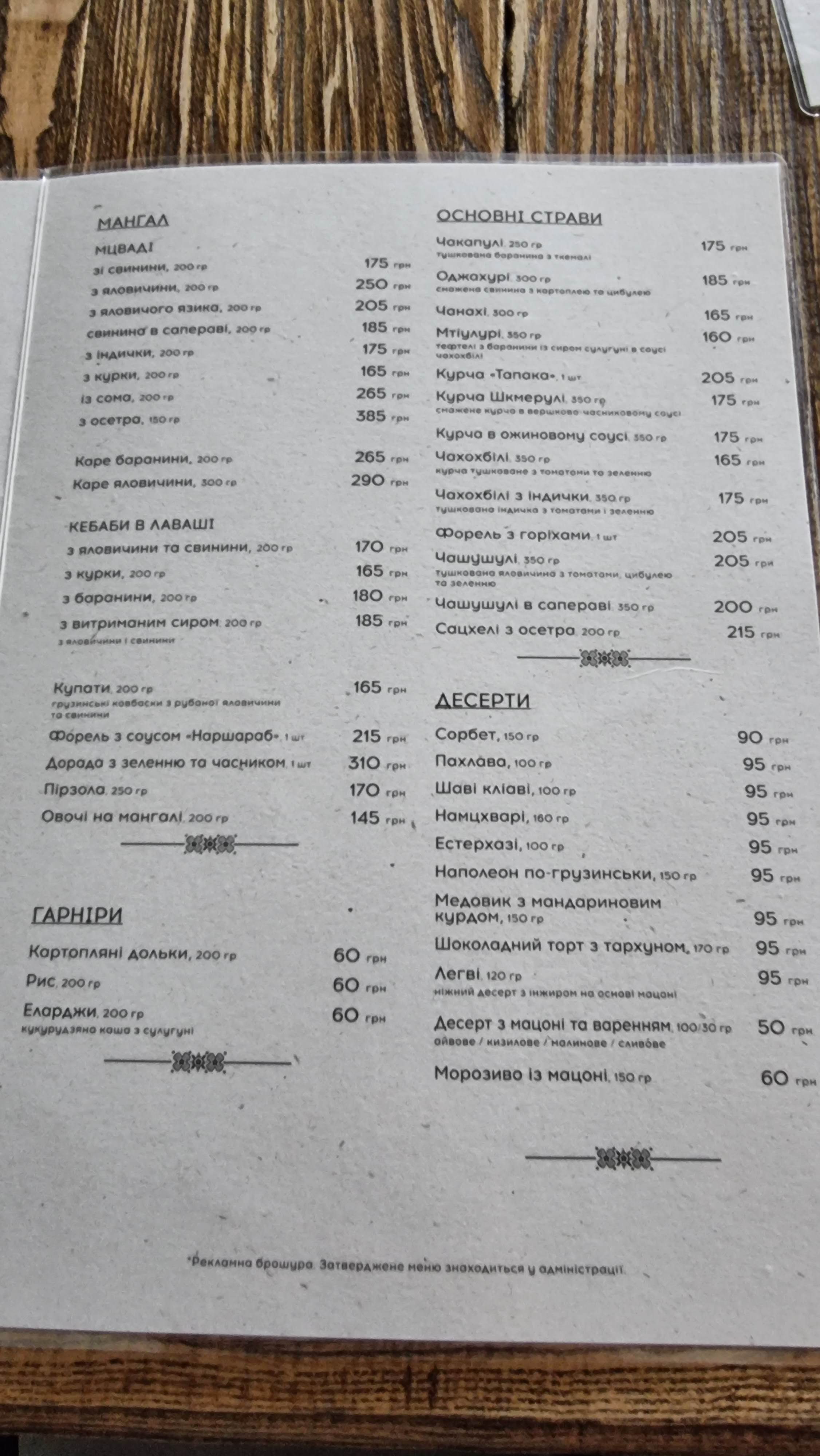 Mamoyu Klyanusʹ menu 4