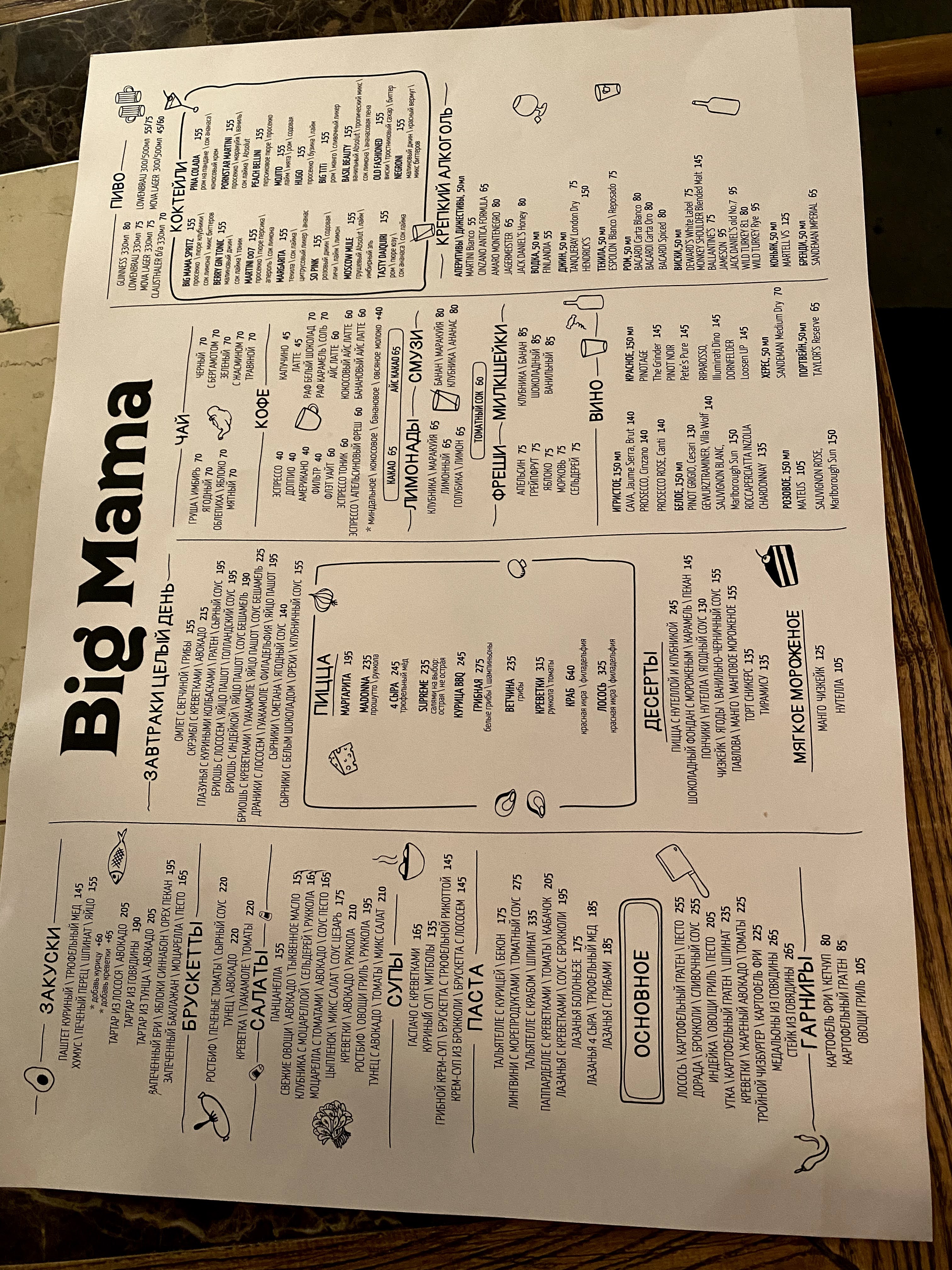 Big Mama menu 1
