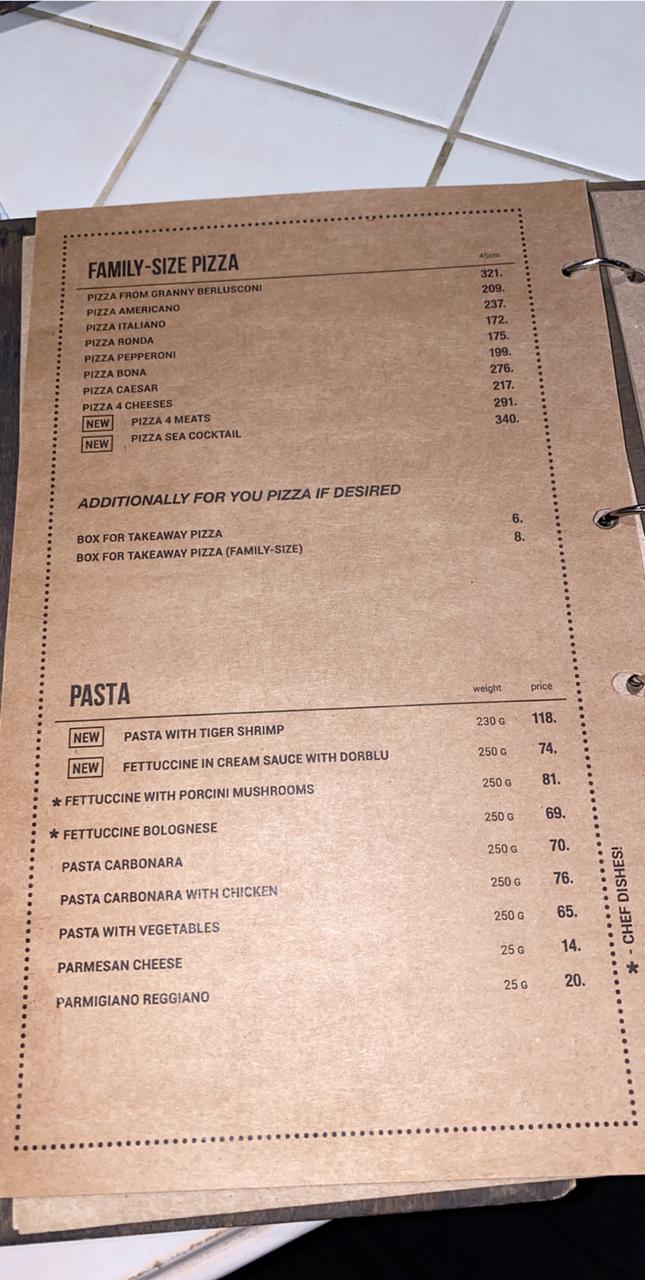 Cafe Pizza-bar Rymski pekarni menu 10