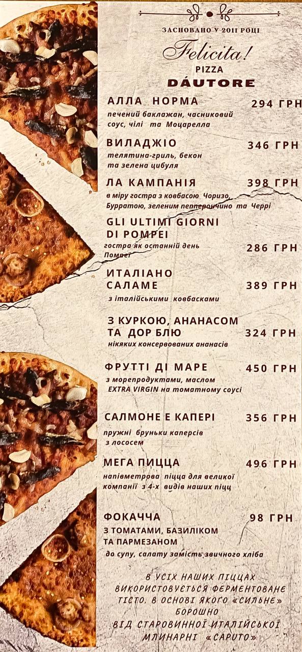 Felicita menu 10