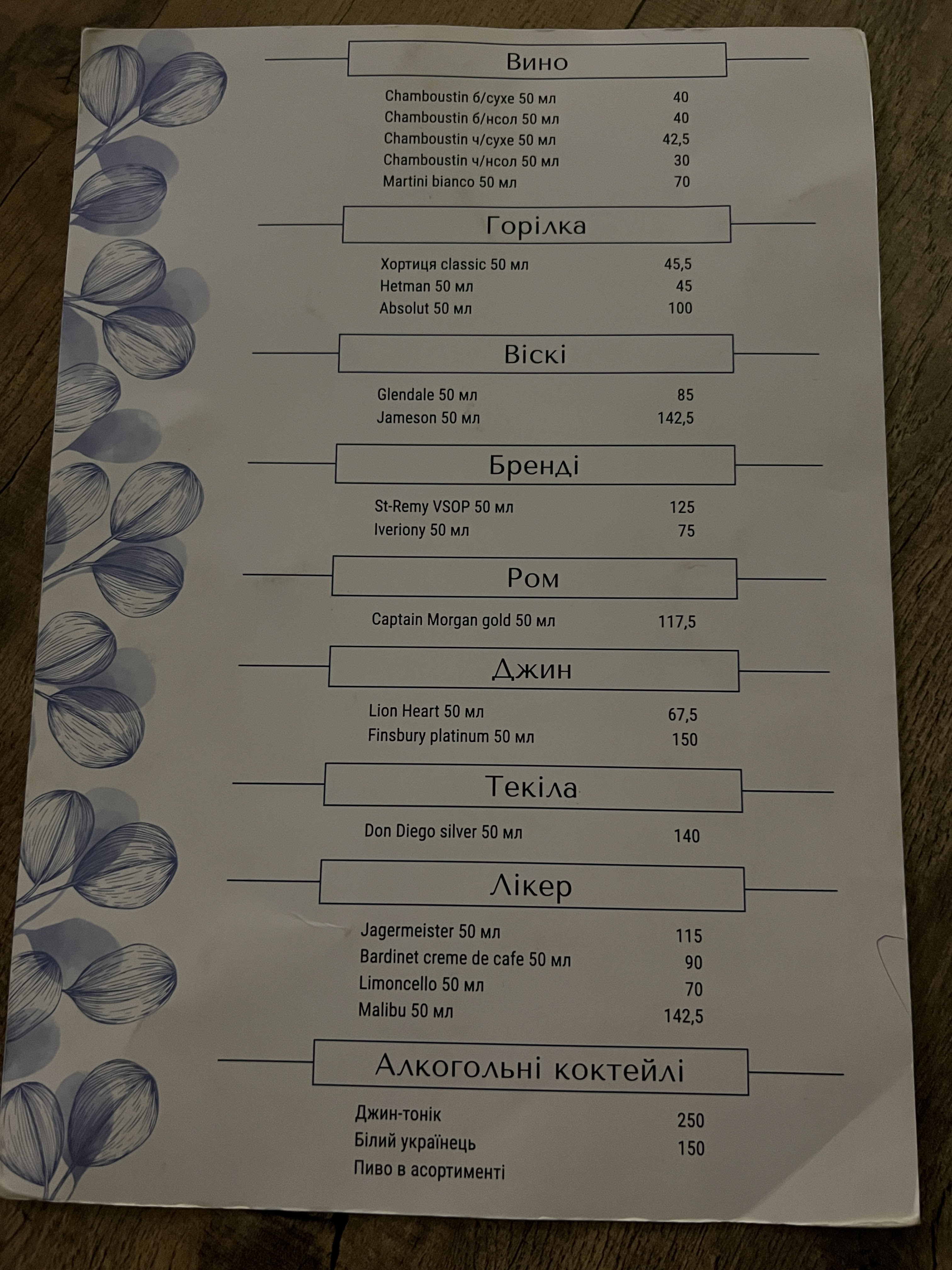 Little Mariupol menu 4