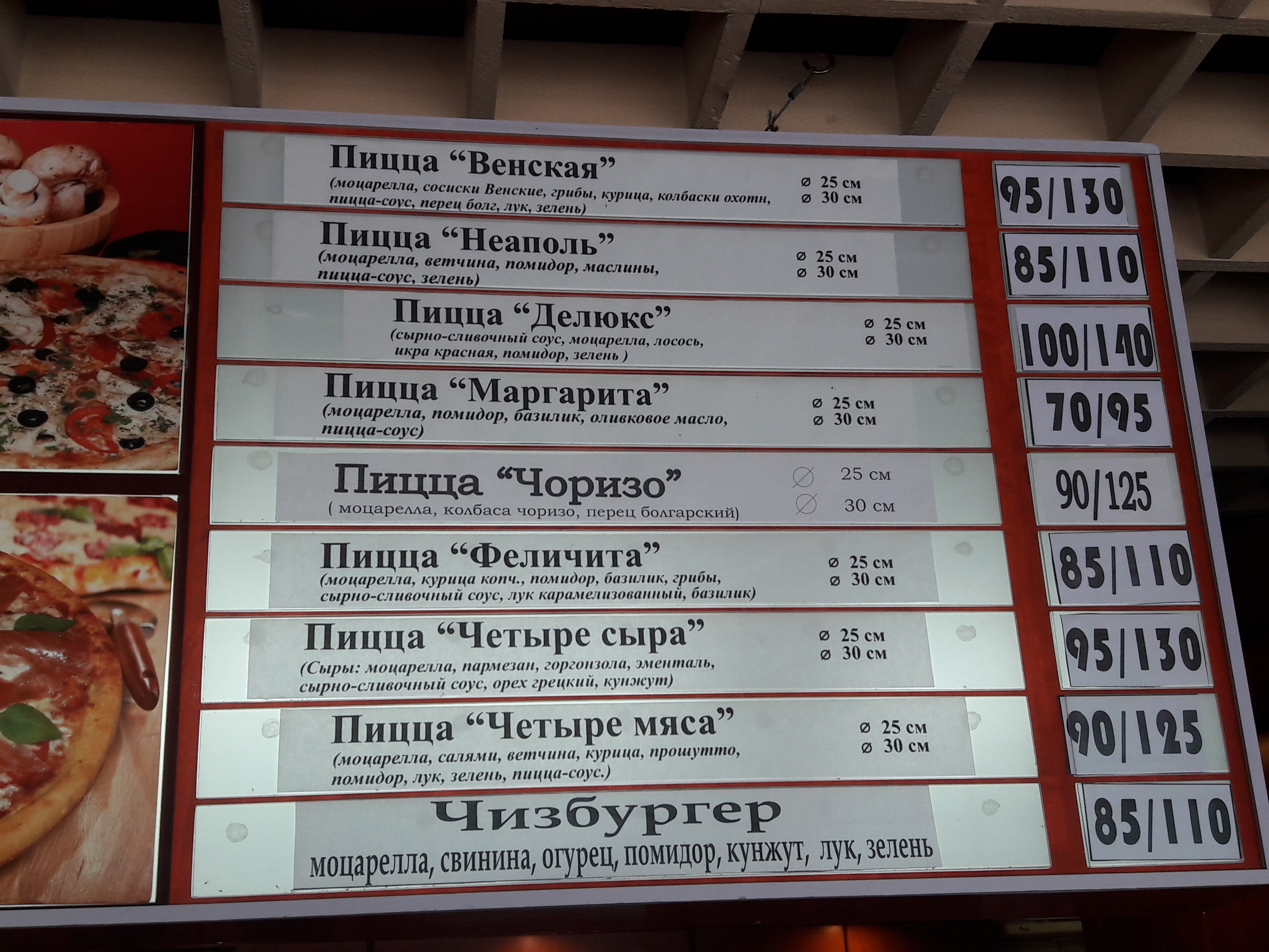 Pizza City menu 4