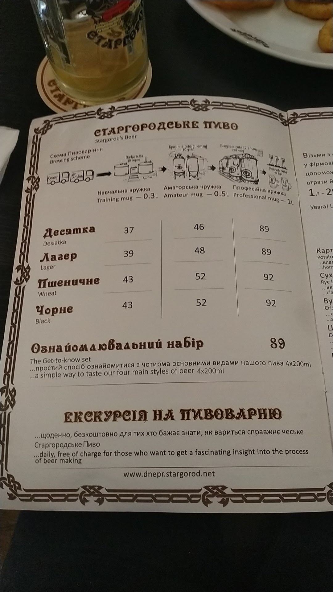 Starhorod menu 7