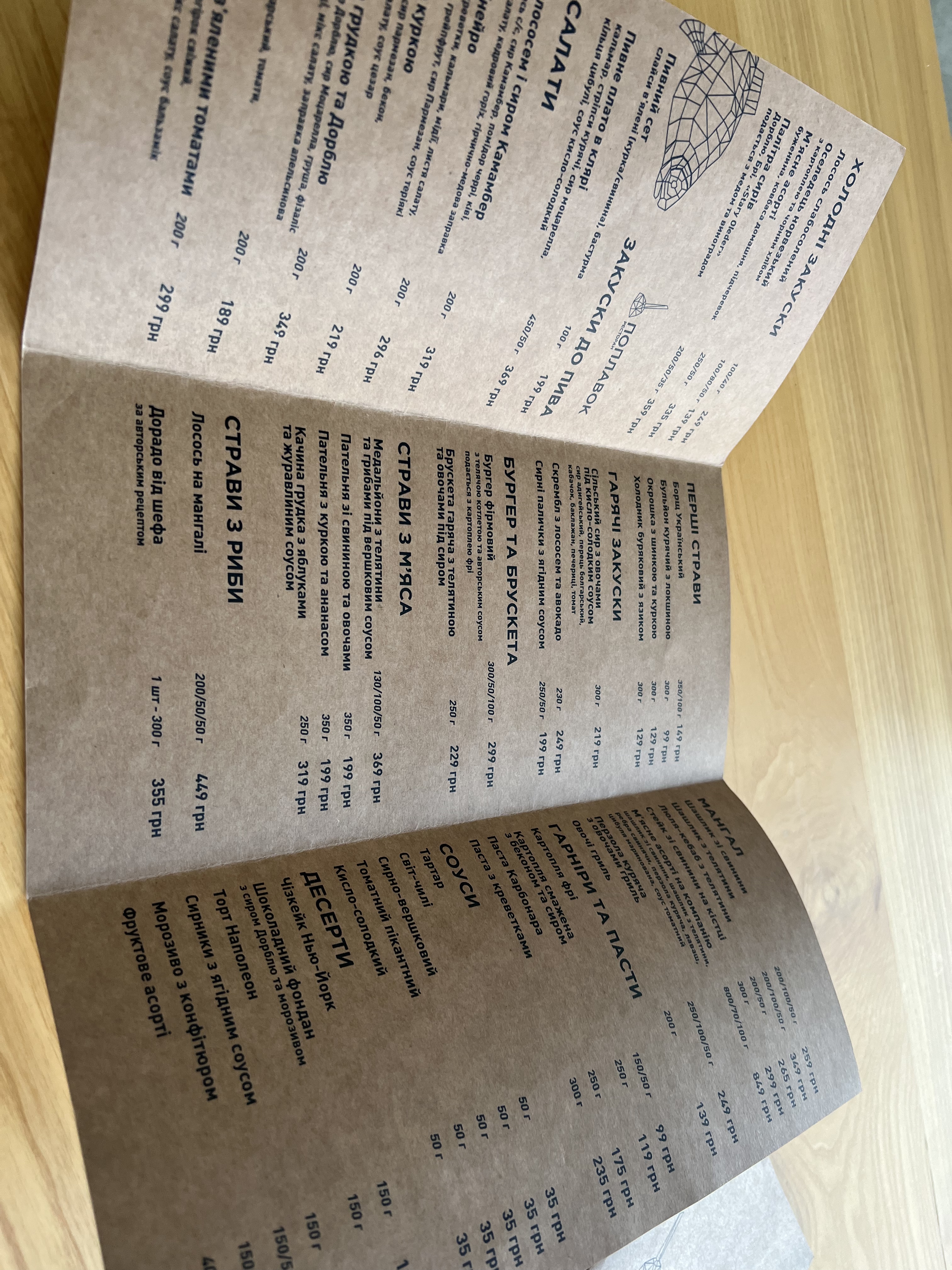 POPLAVOK menu 8