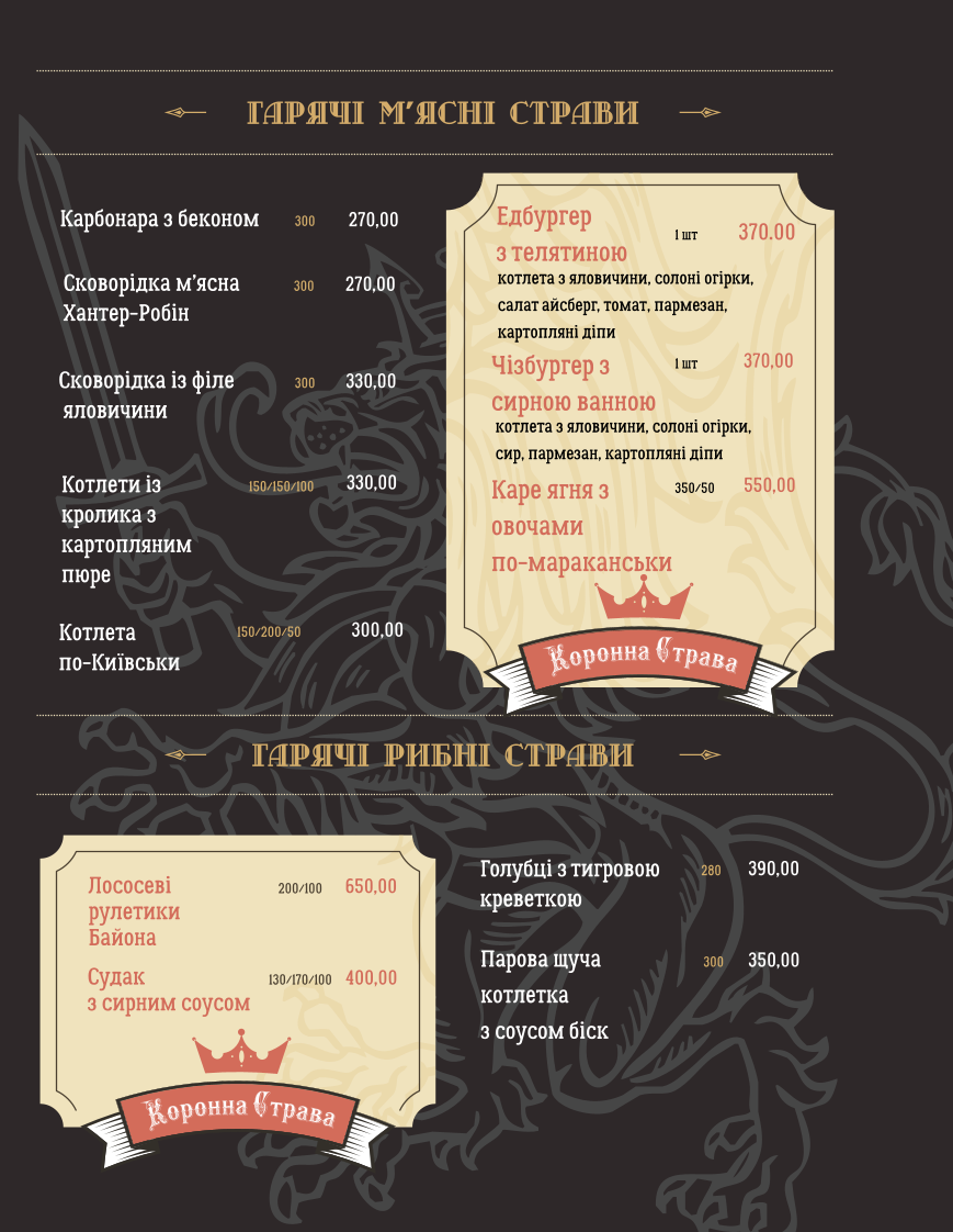 Ресторанно-готельний комплекс Edburg menu 8