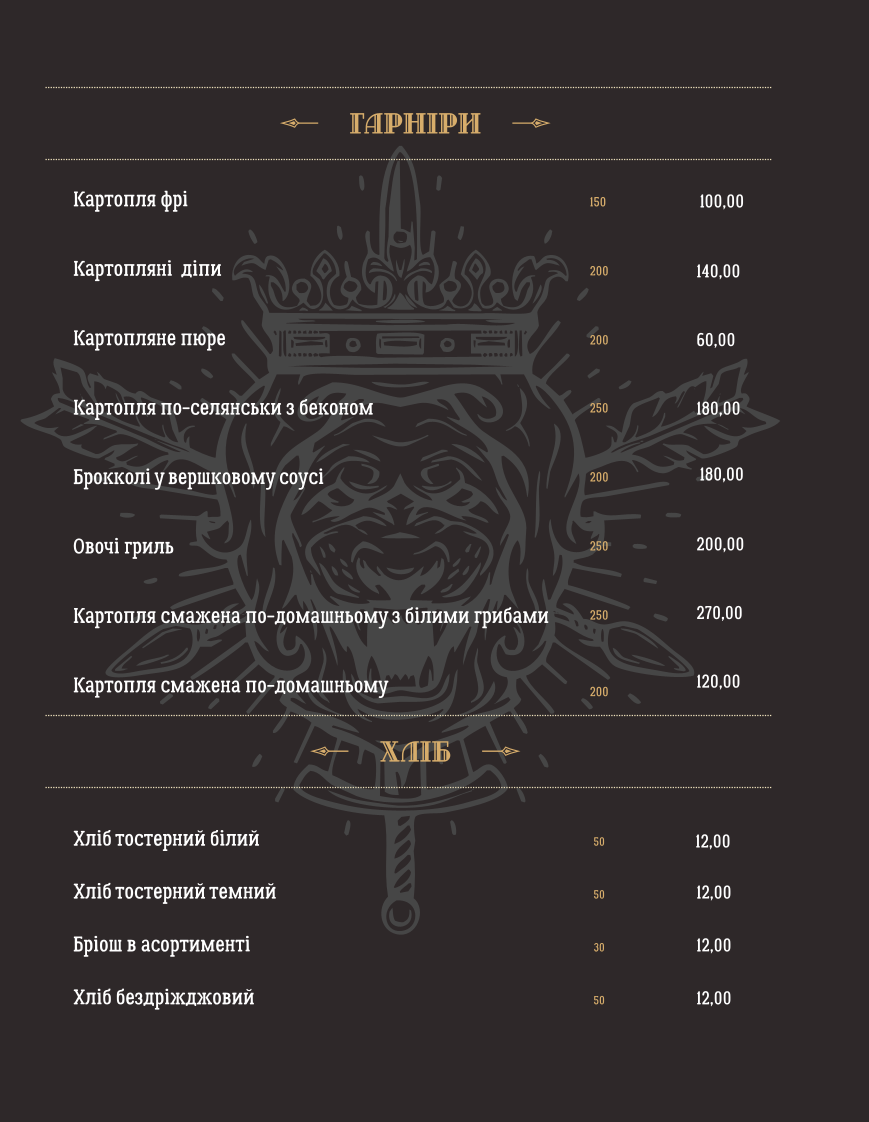 Ресторанно-готельний комплекс Edburg menu 9