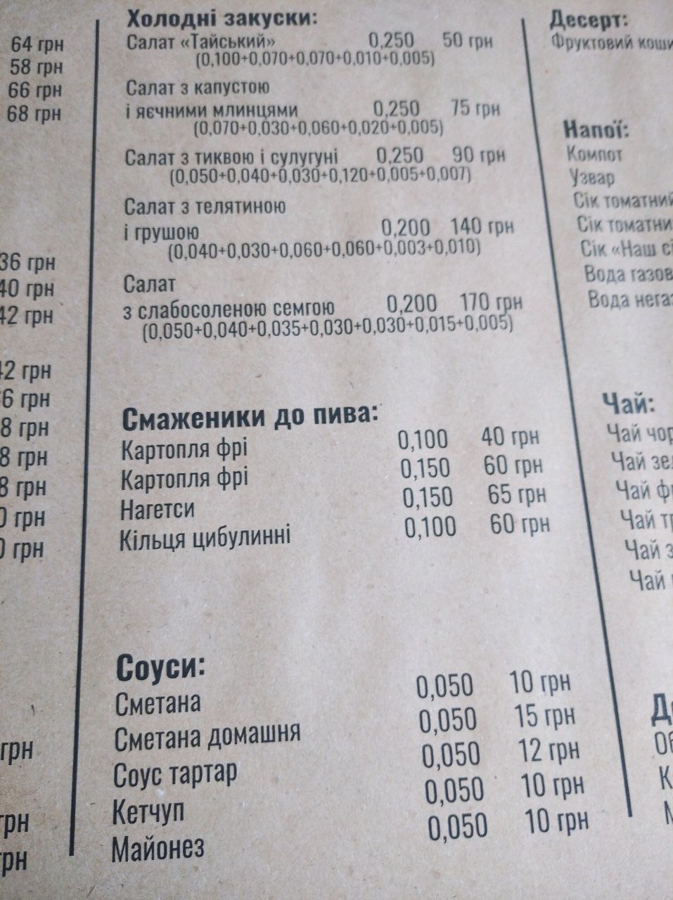 Kafe "Panna Kota" menu 2