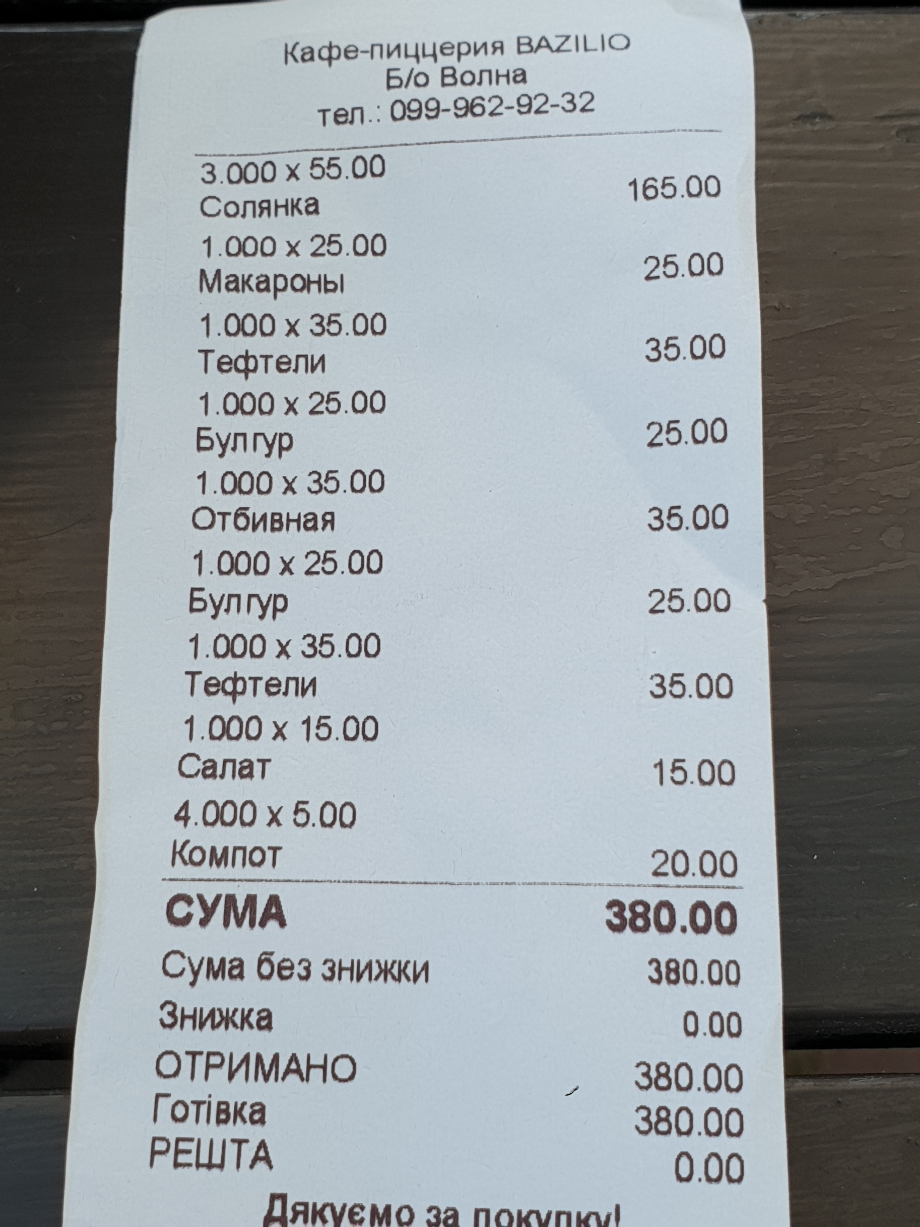 Кафе-піццерія Bazilio menu 3