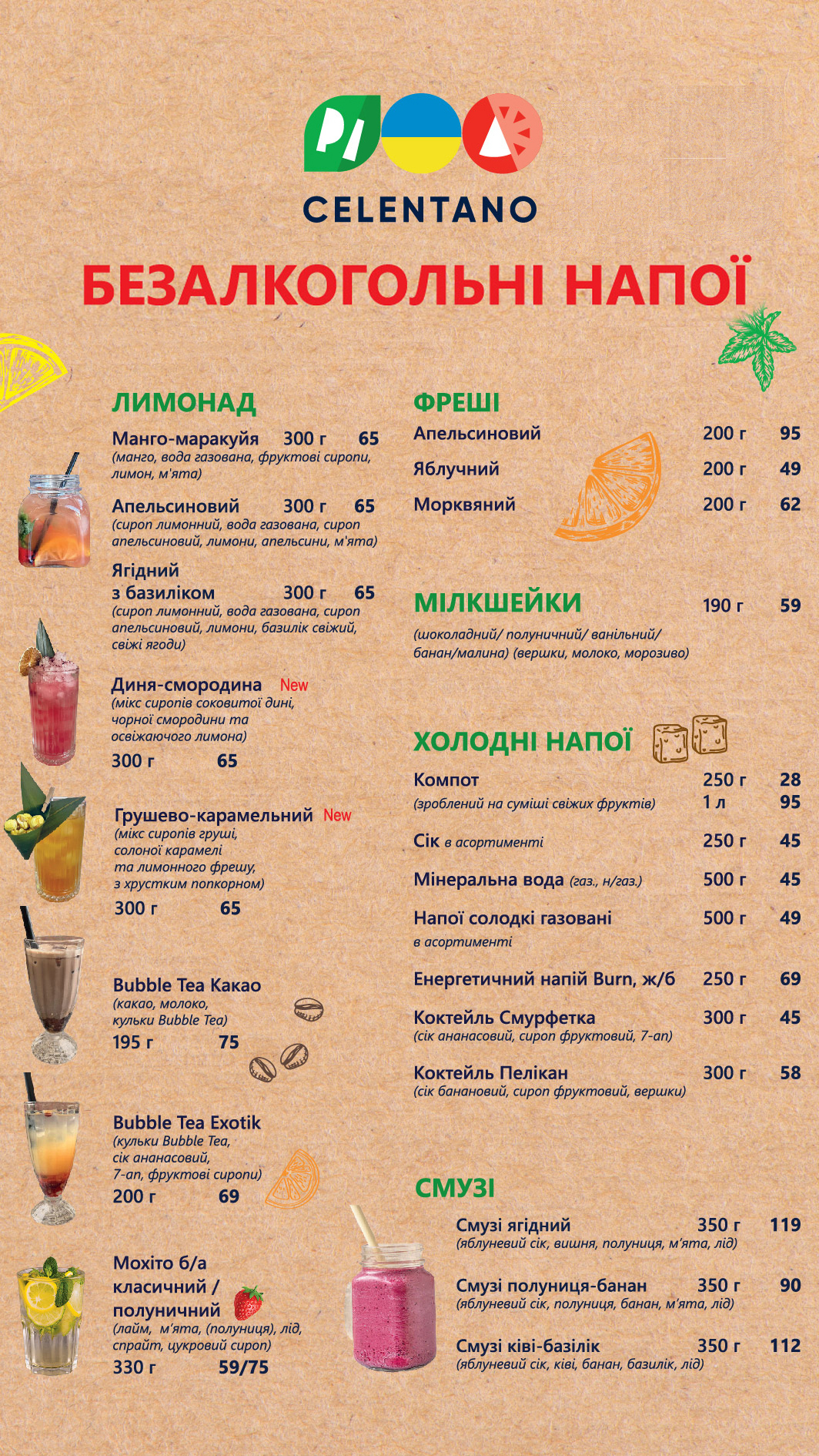 Celentano Pizza menu 2