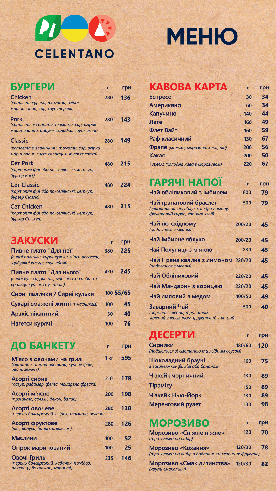 Celentano Pizza menu 4