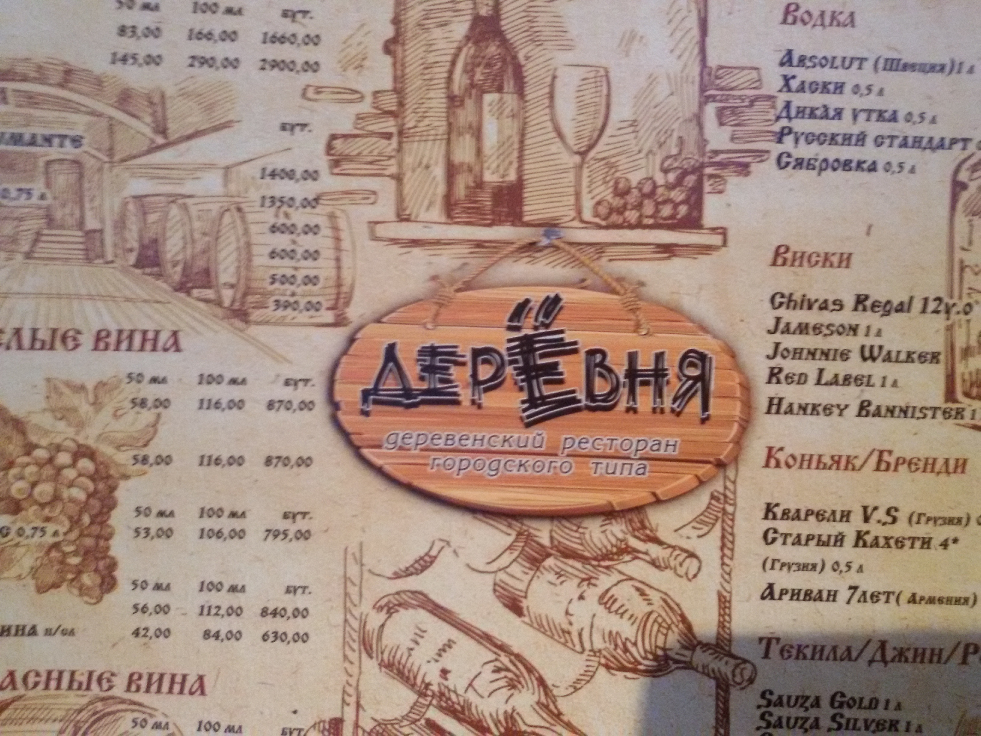 ДерЁвня menu 1