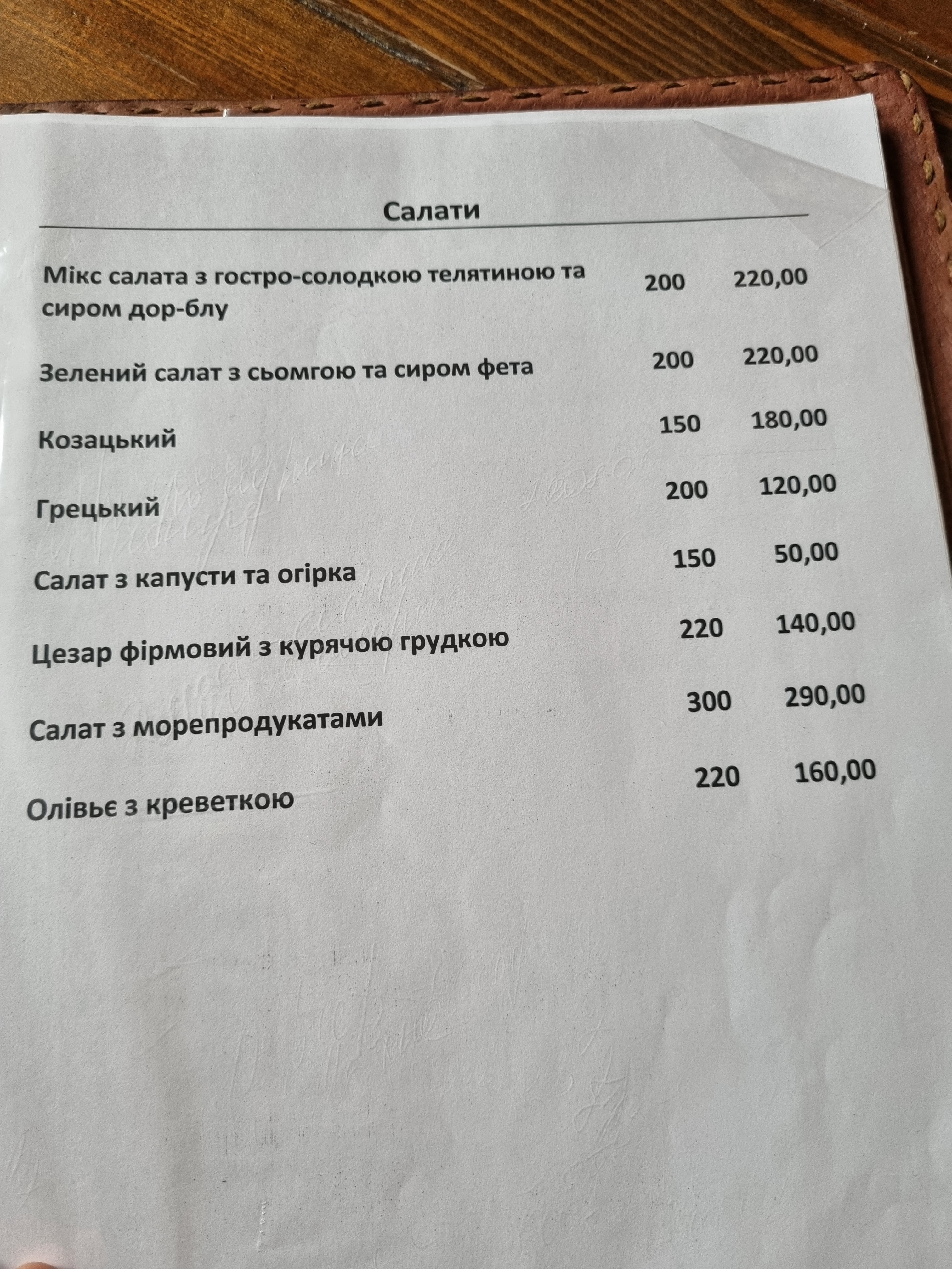 Hulyay Pole Smela, Restoran-Otelʹ-Banya-Chan menu 2
