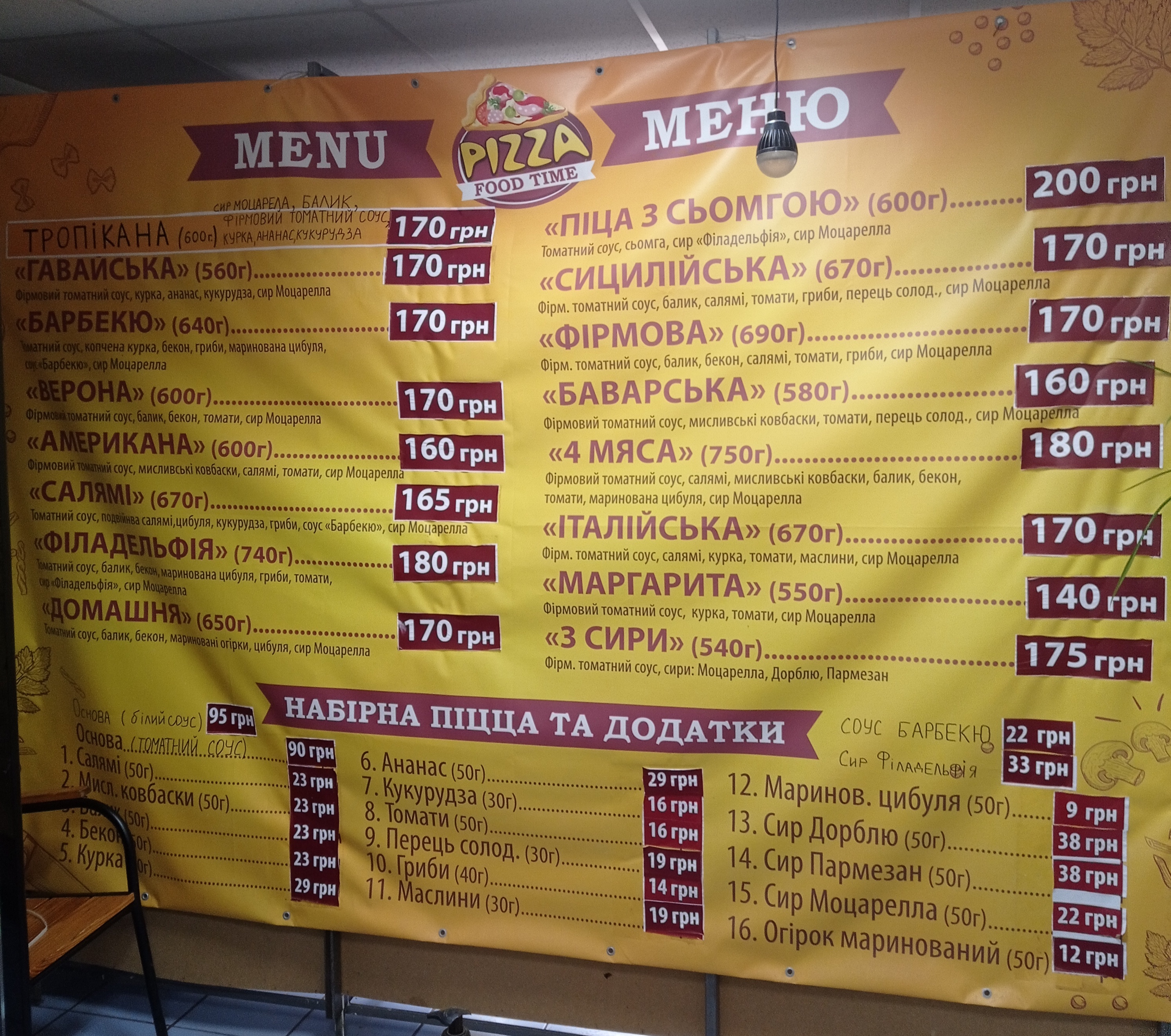 Pizza food time menu 2