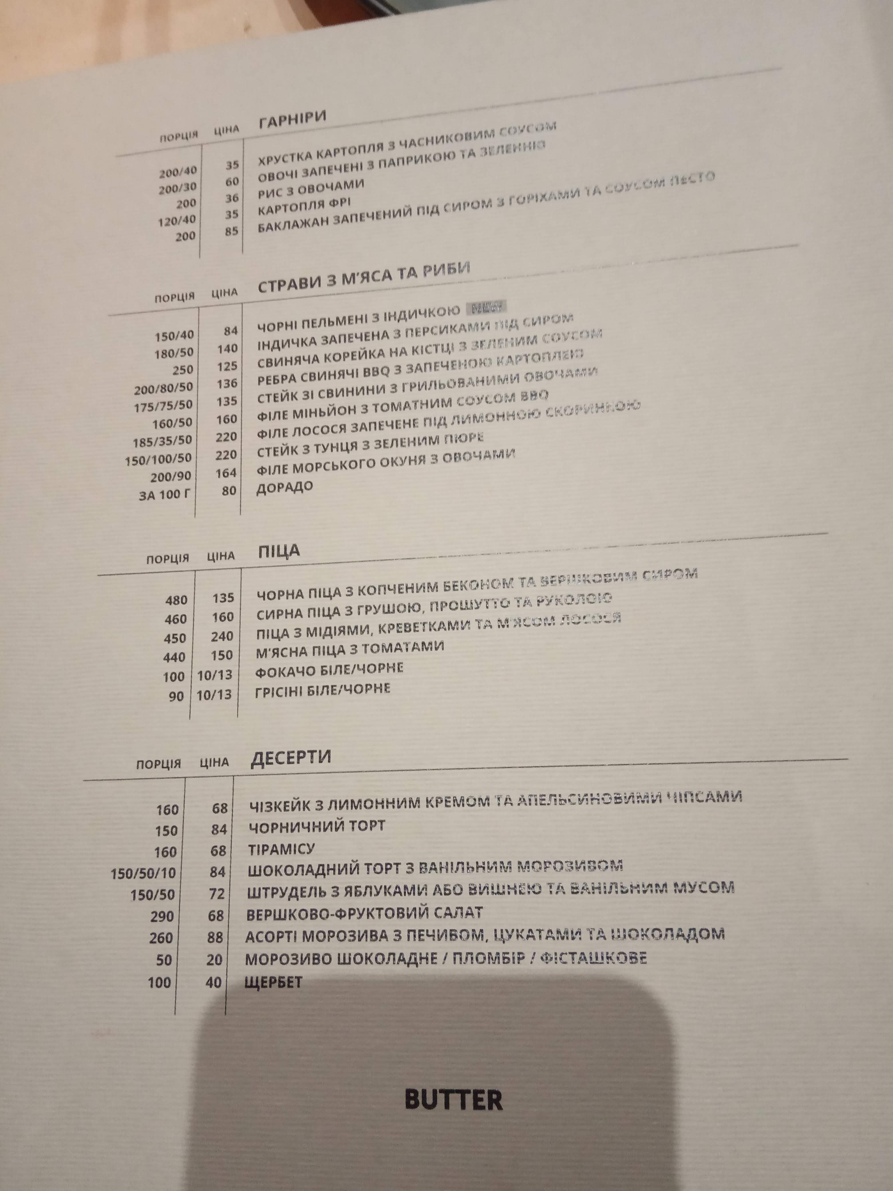 Butter cafe menu 10