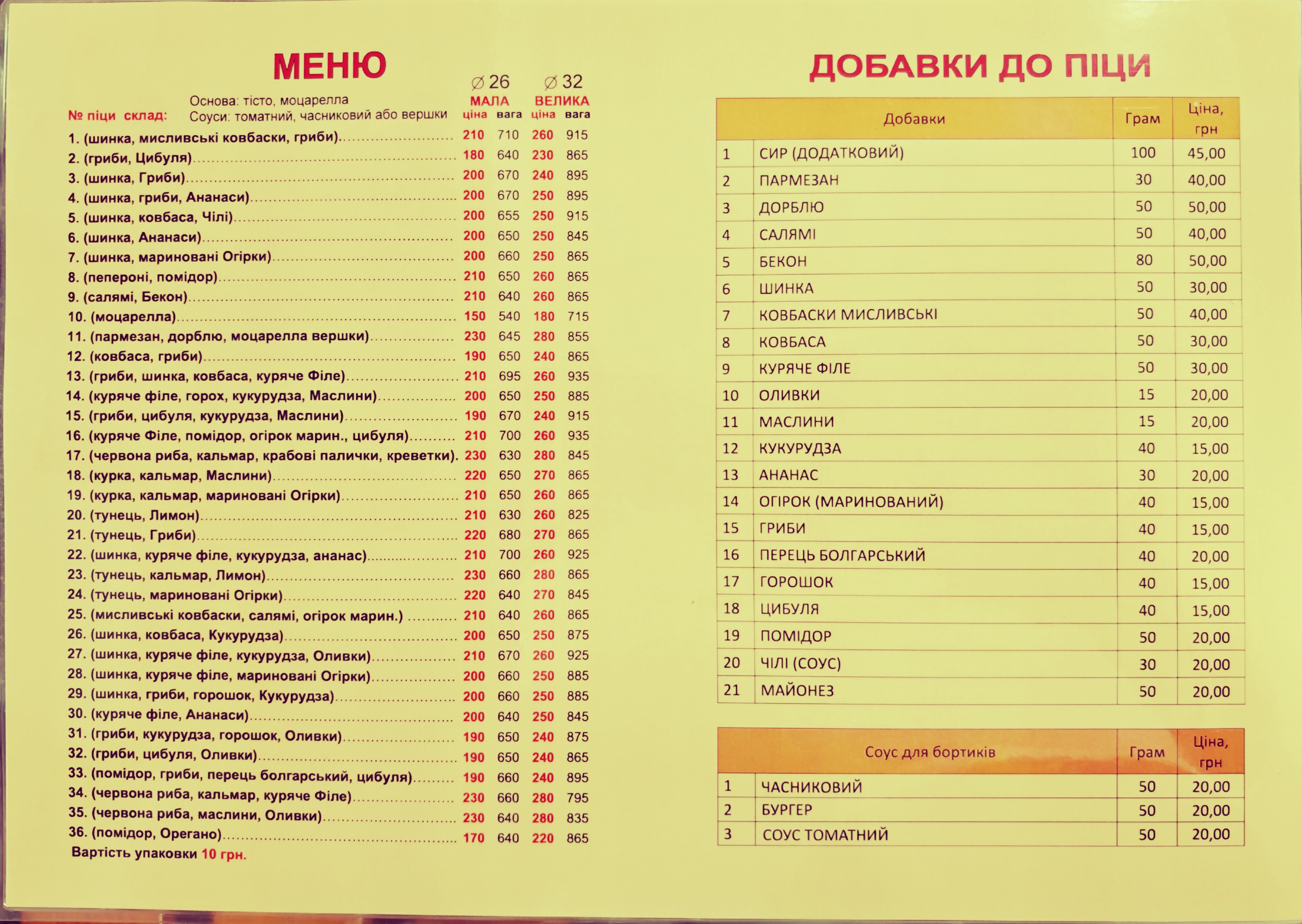 Окей menu 2