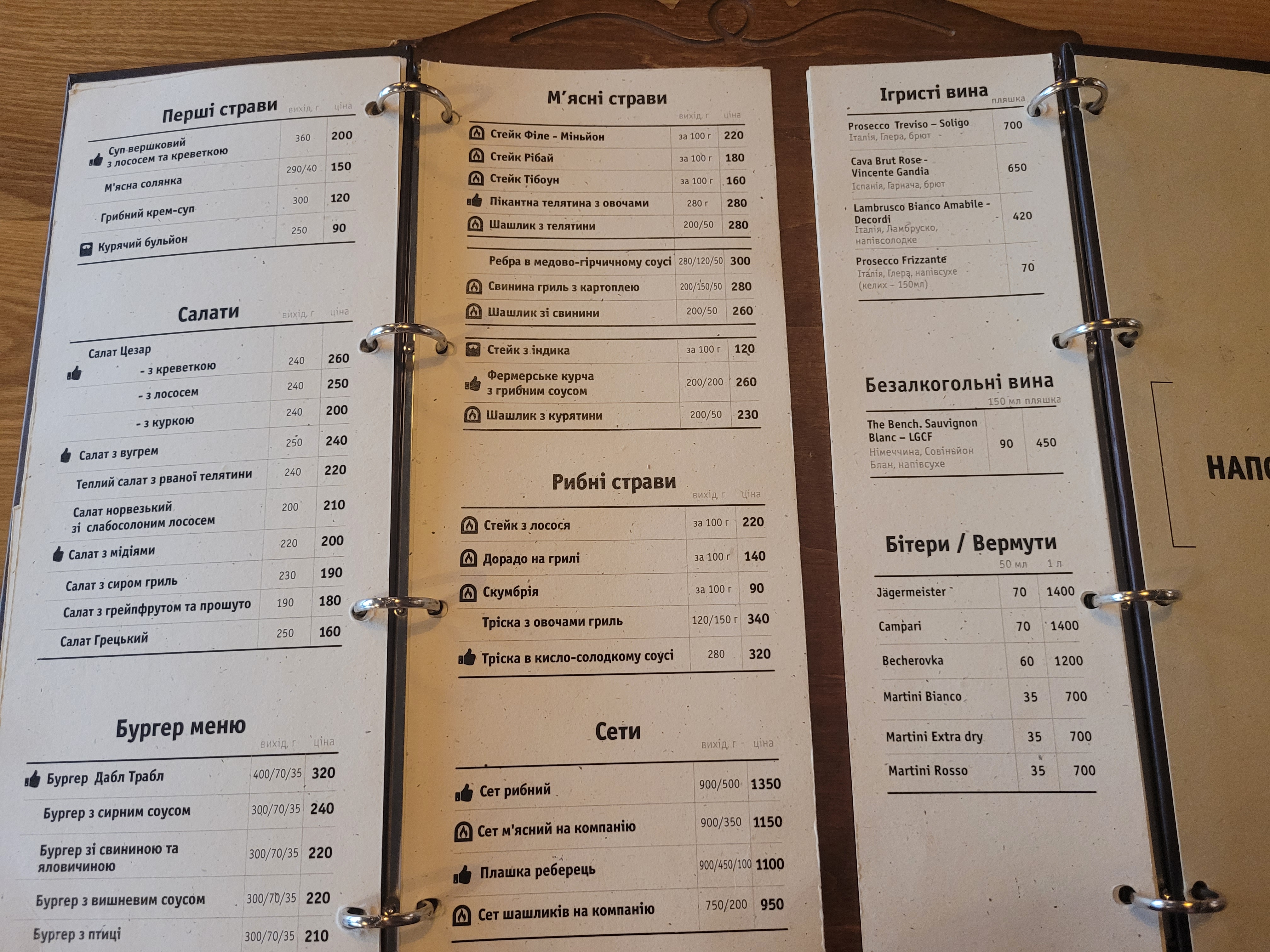 Servant menu 1