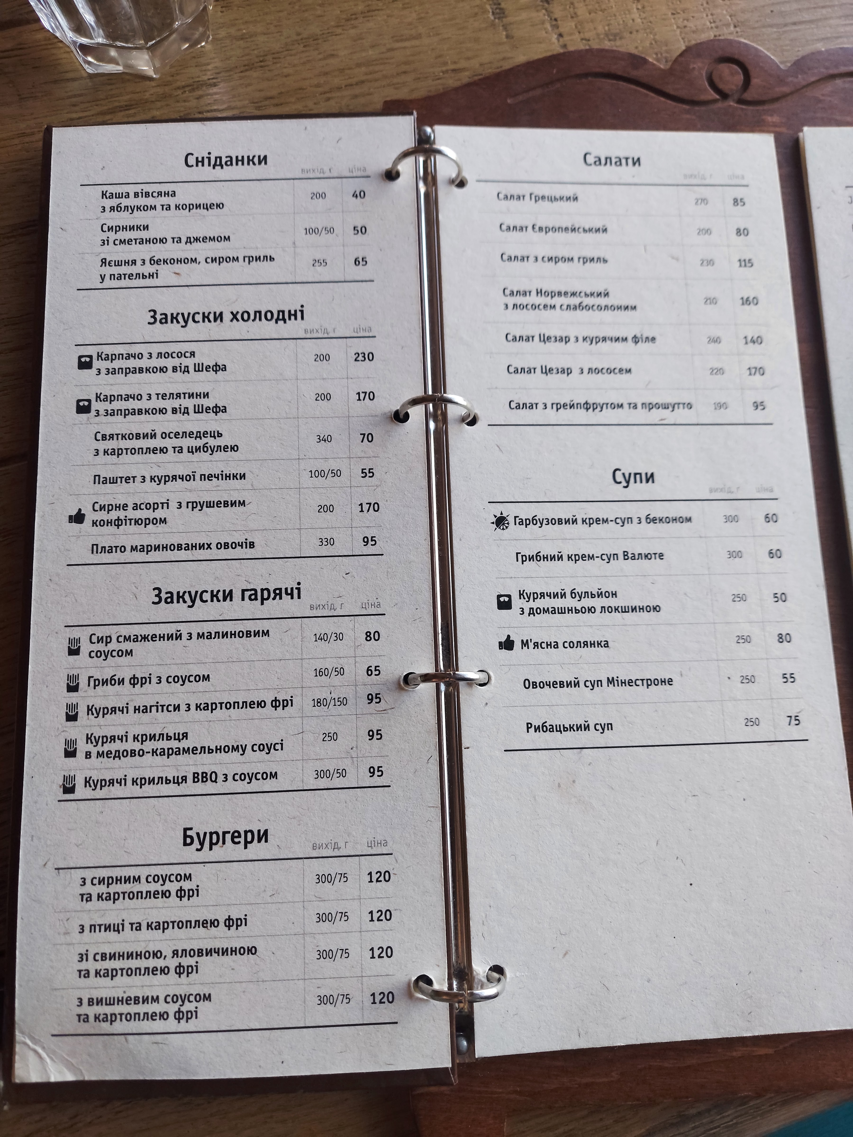 Servant menu 2