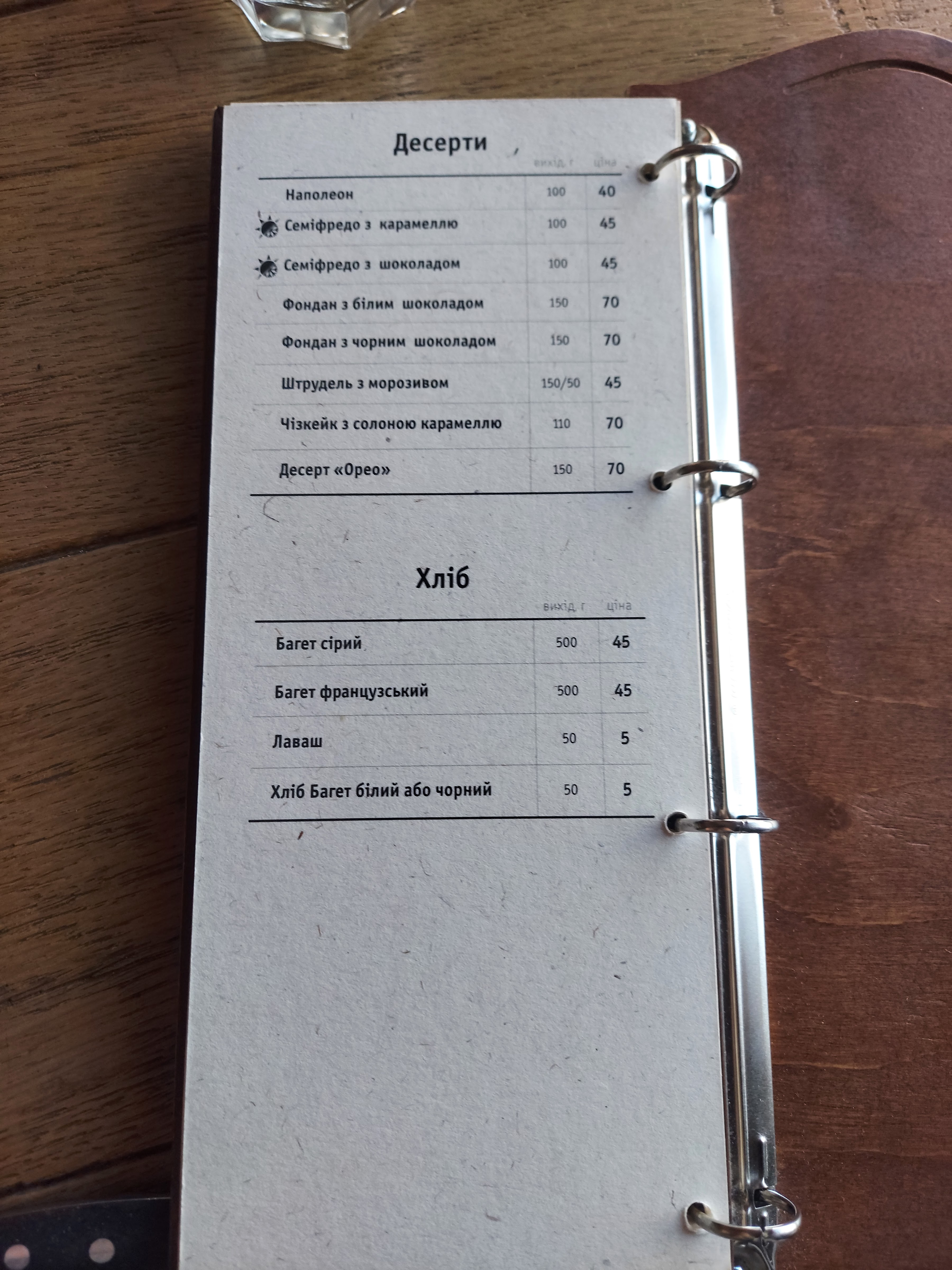 Servant menu 6